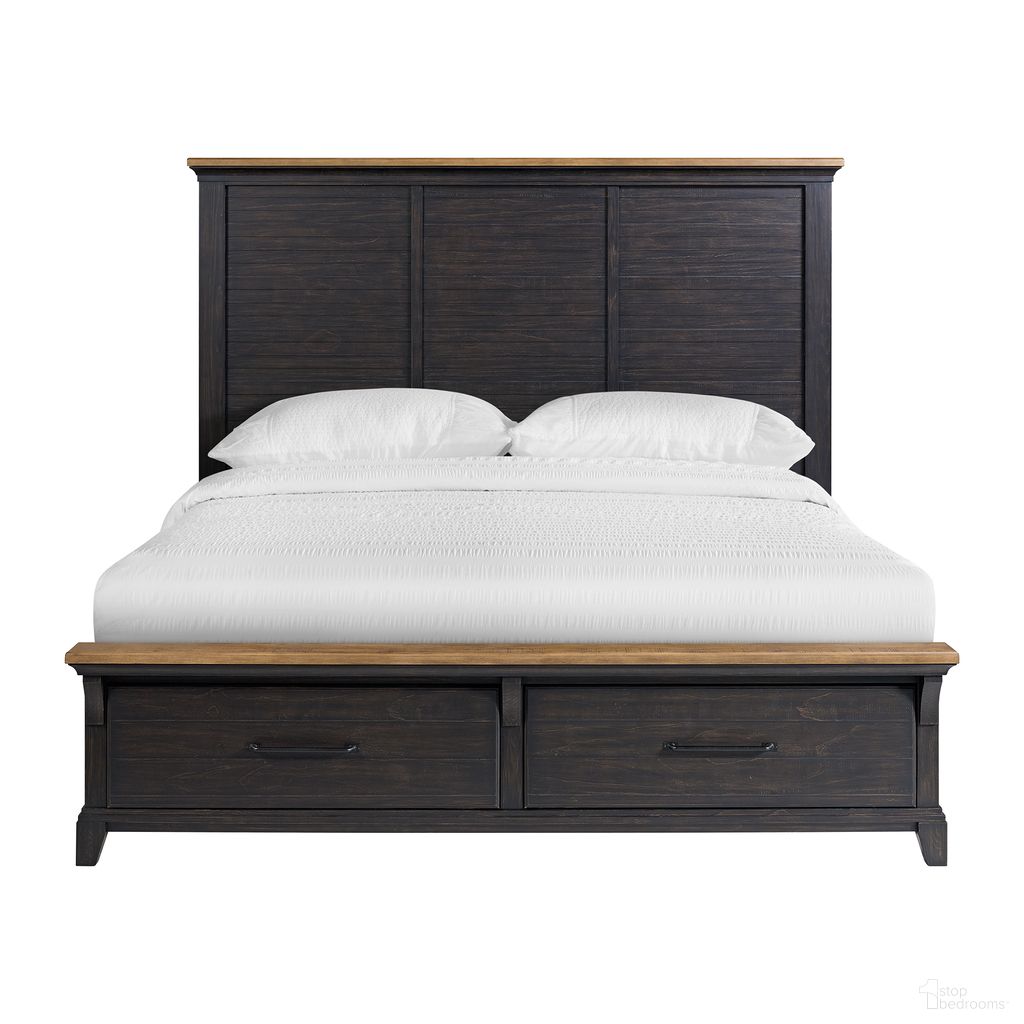 Johnshaven King Storage Bed In Espresso and Brown
