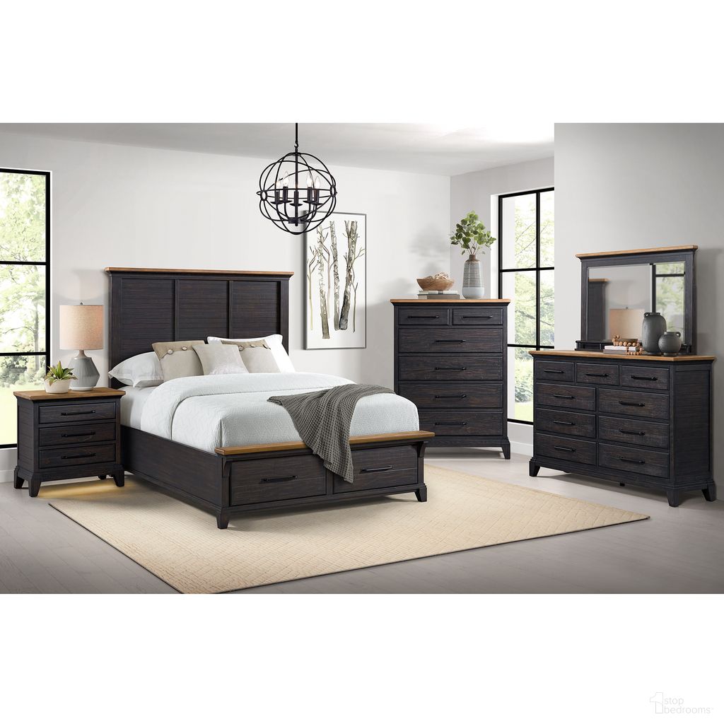 Johnshaven Storage Bedroom Set In Espresso and Brown