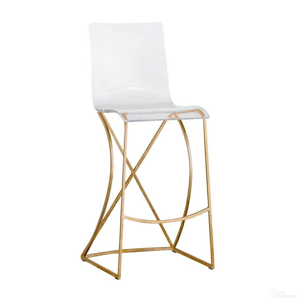The appearance of Johnson 30.25 Inch Bar Height Stool In Antique Gold and Clear designed by Gabby in the transitional interior design. This antique gold/clear piece of furniture was selected by 1StopBedrooms from Johnson Collection to add a touch of cosiness and style into your home. Sku: SCH-151340. Material: Iron.