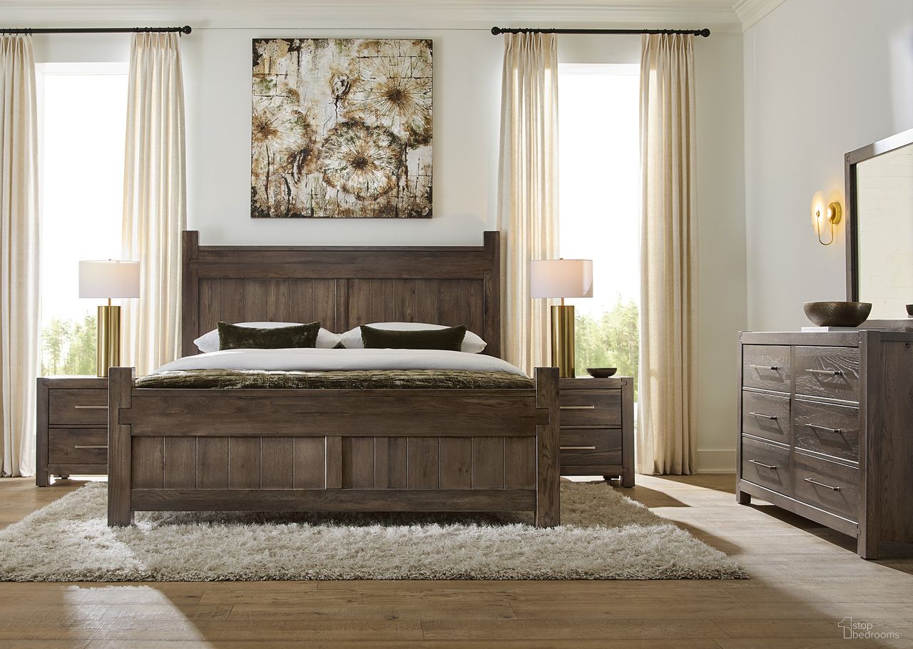 The appearance of Joinery Poster Bedroom Set In Espresso Oak designed by Artisan & Post in the modern / contemporary interior design. This espresso oak piece of furniture  was selected by 1StopBedrooms from Joinery Collection to add a touch of cosiness and style into your home. Sku: 190-557;190-755;190-922;190-227. Material: Wood. Bed Size: California King.
