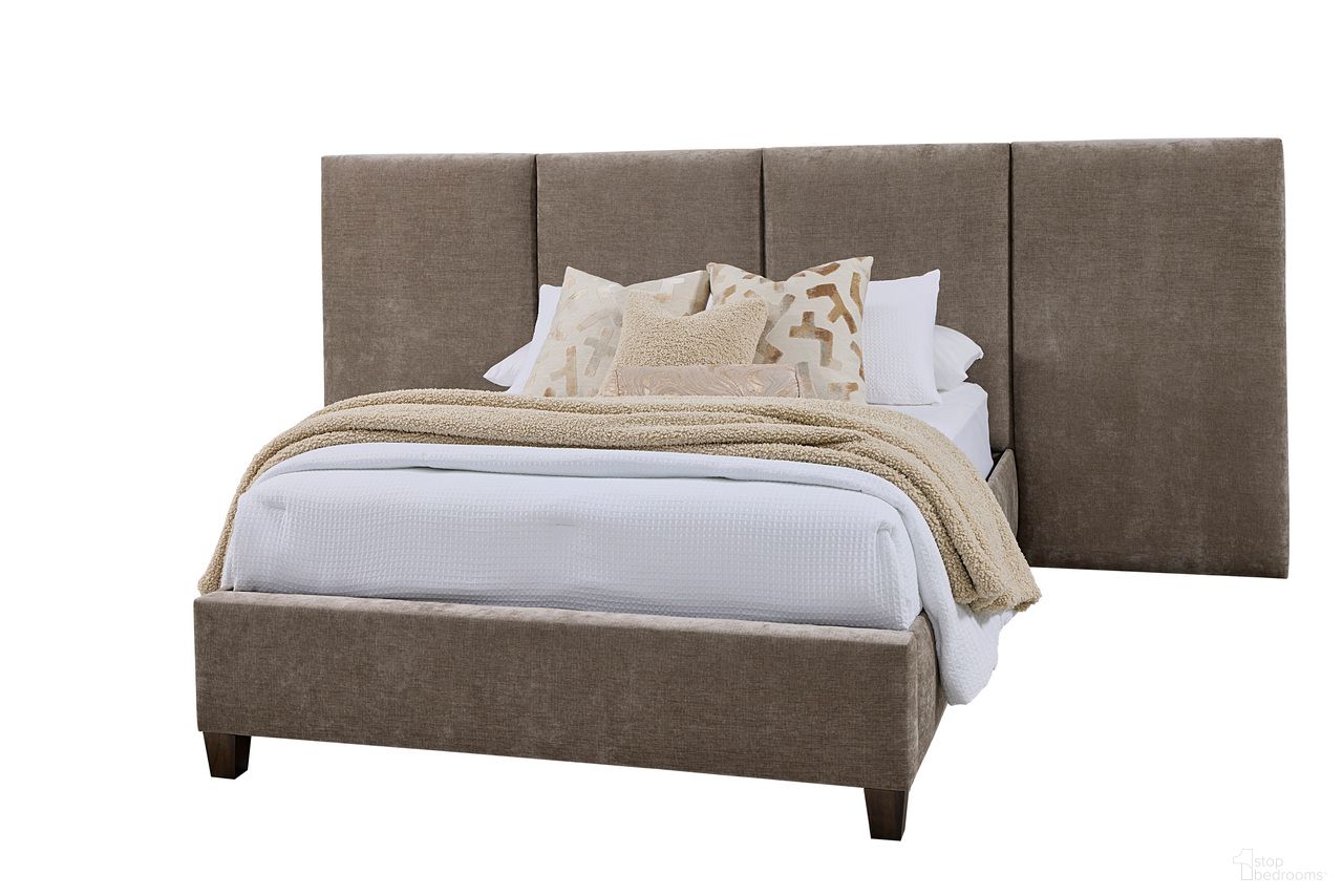 Joinery Queen Upholstered Wall Bed In Brindle Grey and Whitewashed Oak