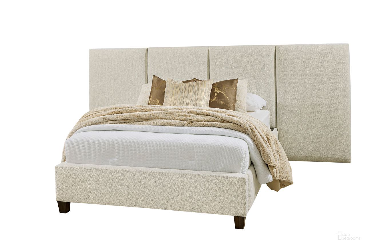 Joinery Queen Upholstered Wall Bed In Labradoodle and Espresso Oak