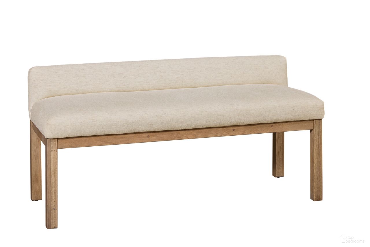 Joinery Upholstered Bench In Ivory Cream and Natural Oak