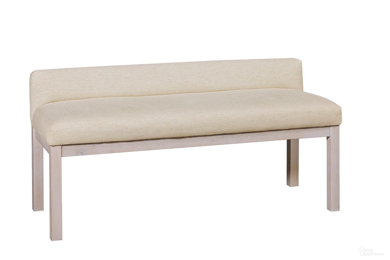 Joinery Upholstered Bench In Ivory Cream and Whitewashed Oak