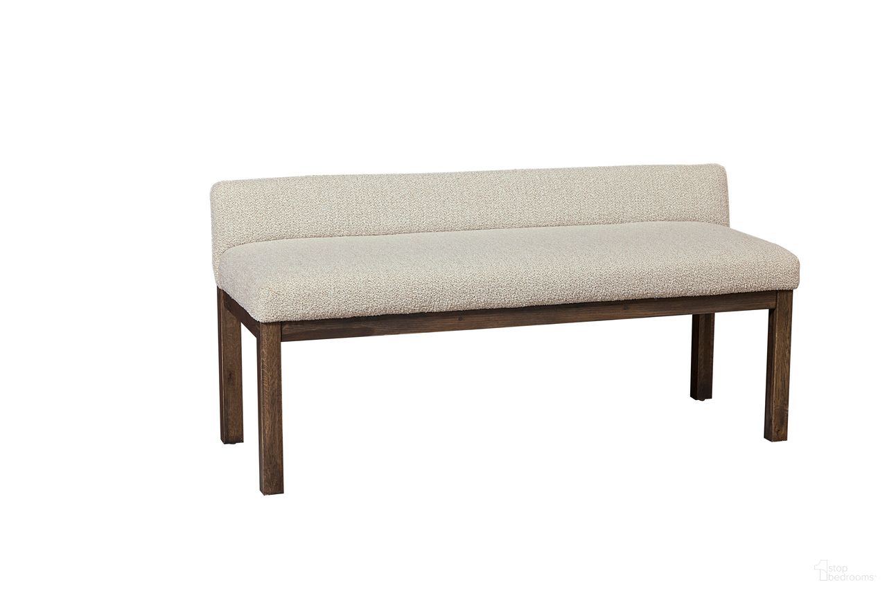 Joinery Upholstered Bench In Labradoodle and Espresso Oak