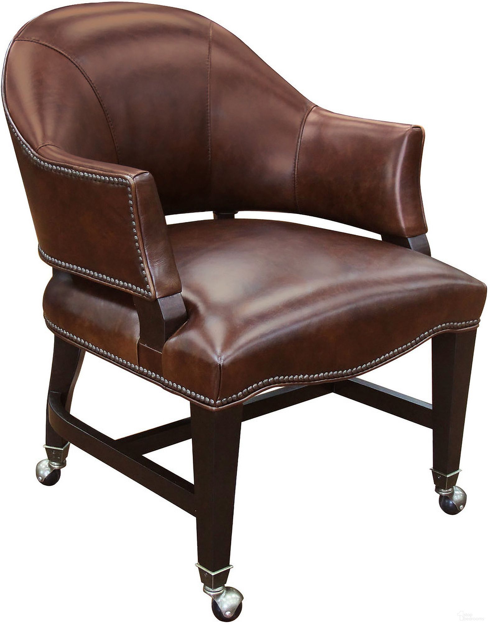 The appearance of CC Joker Brown Leather Game Chair designed by Hooker in the traditional interior design. This brown piece of furniture was selected by 1StopBedrooms from CC Collection to add a touch of cosiness and style into your home. Sku: GC100-086. Material: Leather.