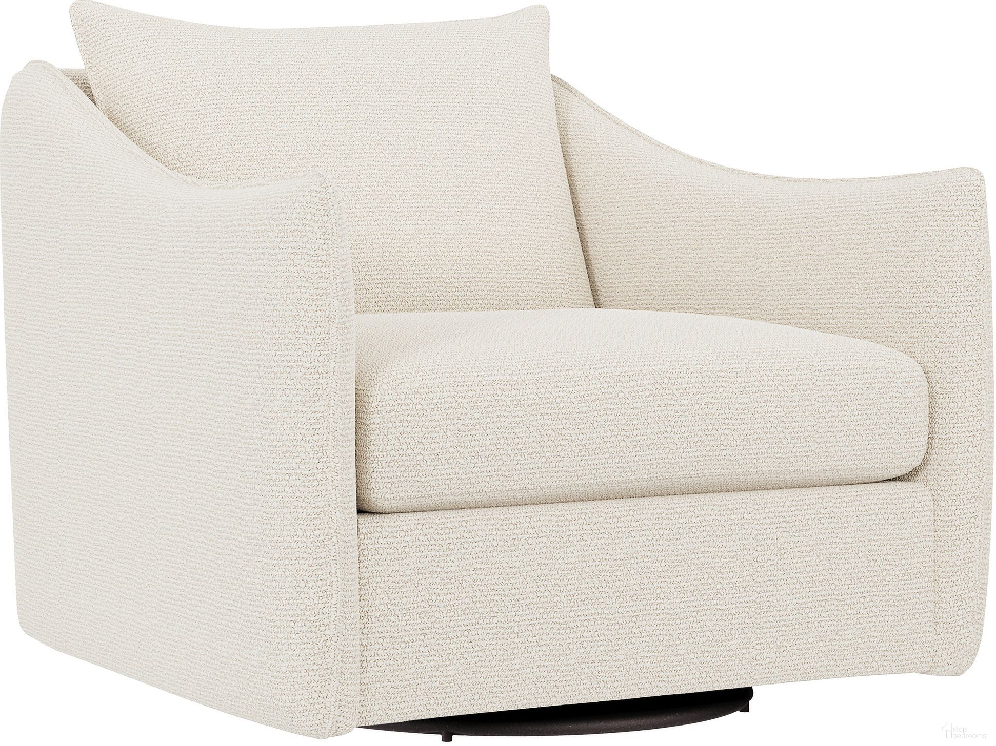 The appearance of Joli Chenille Fabric Swivel Chair In Beige designed by Bernhardt in the modern / contemporary interior design. This cream chenille piece of furniture  was selected by 1StopBedrooms from Joli Collection to add a touch of cosiness and style into your home. Sku: P4812S_1345-002. Material: Wood. Upholstery Material: Chenille.
