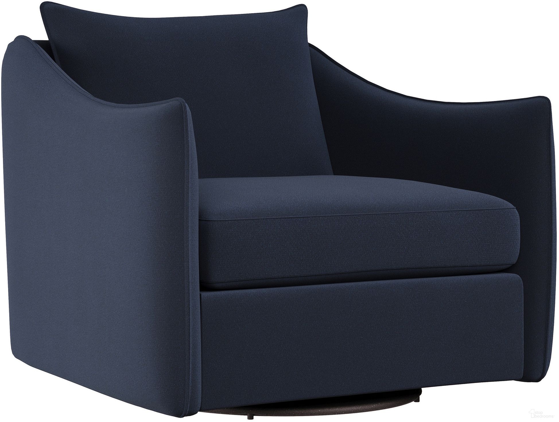 The appearance of Joli Velvet Fabric Swivel Chair In Blue designed by Bernhardt in the modern / contemporary interior design. This blue velvet piece of furniture  was selected by 1StopBedrooms from Joli Collection to add a touch of cosiness and style into your home. Sku: P4812S_1580-444. Material: Velvet. Upholstery Material: Velvet.