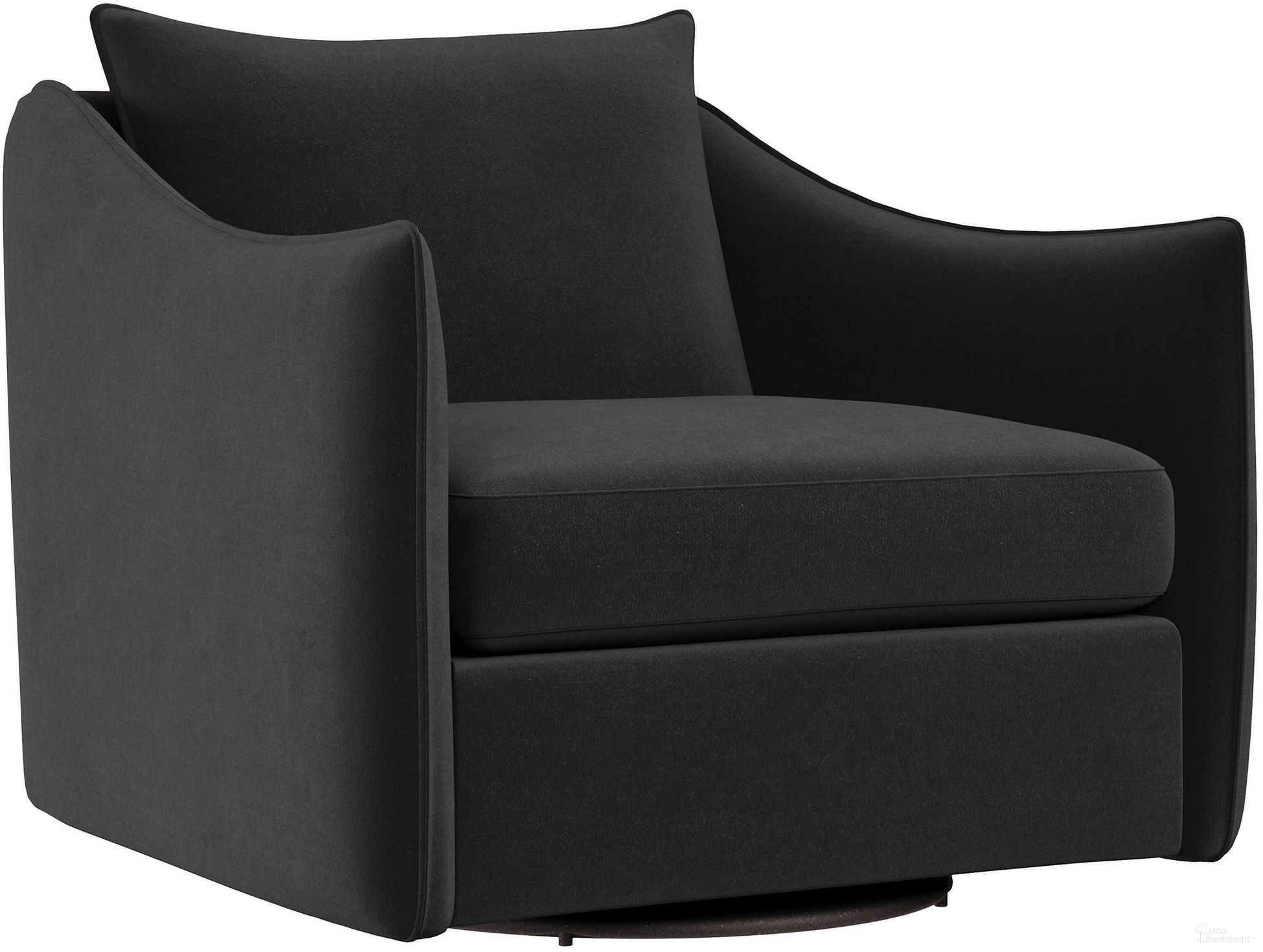 The appearance of Joli Velvet Fabric Swivel Chair In Grey designed by Bernhardt in the modern / contemporary interior design. This grey velvet piece of furniture was selected by 1StopBedrooms from Joli Collection to add a touch of cosiness and style into your home. Sku: P4812S_5534-011. Material: Velvet. Upholstery Material: Velvet.