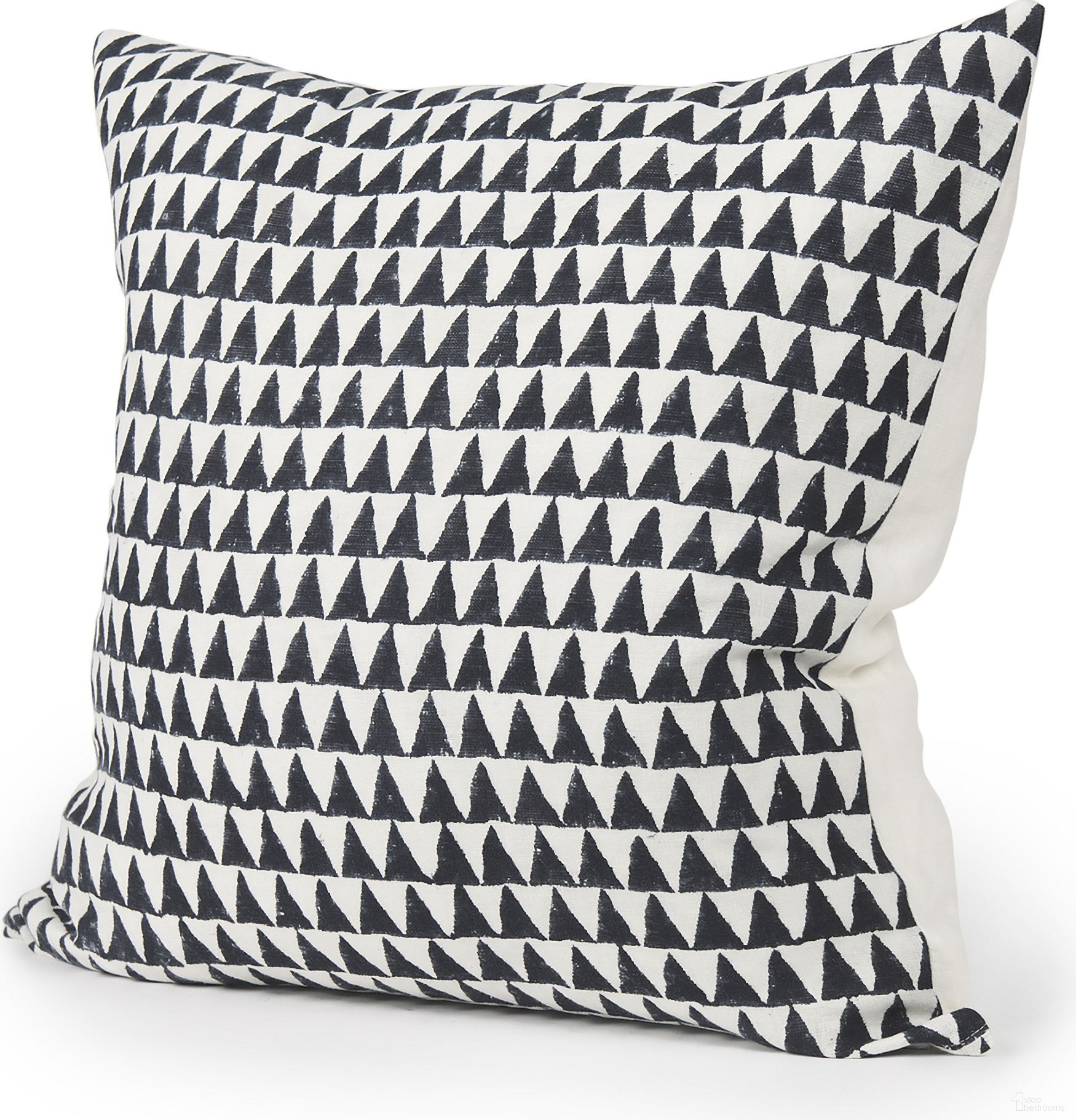 Jolie Black Print Linen Square Decorative Pillow Cover In Cream