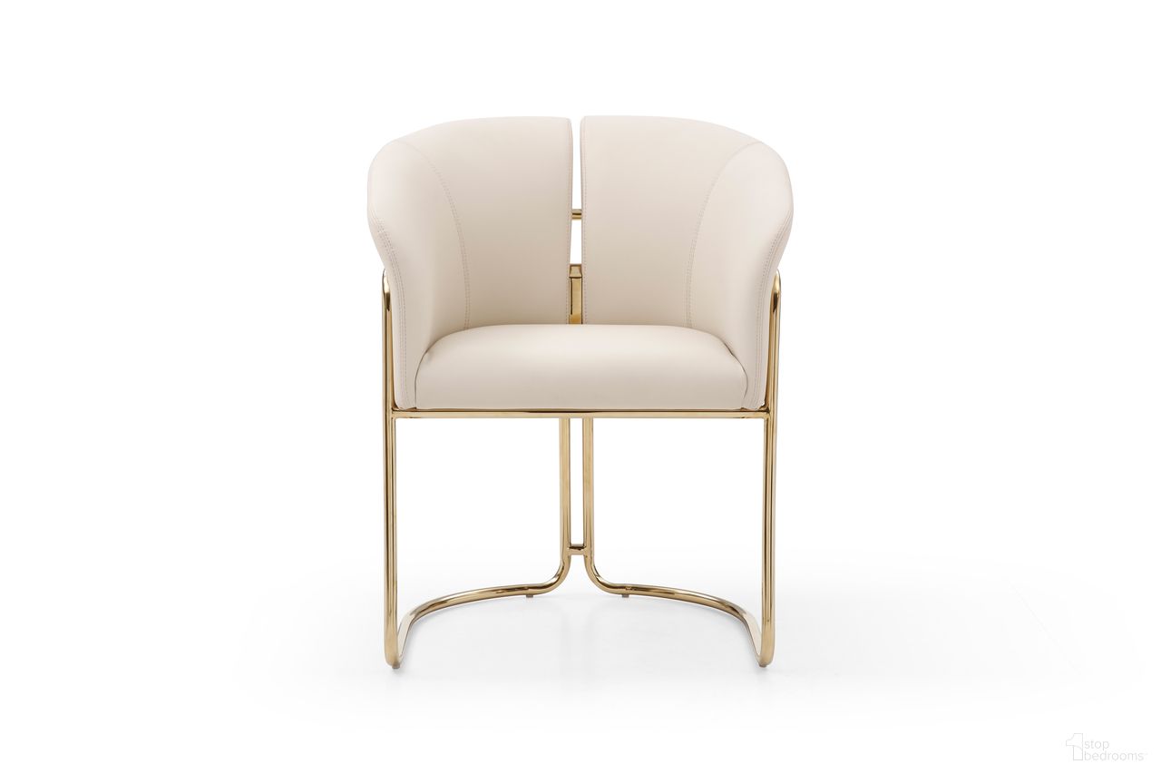 The appearance of Jolie Faux Leather Dining Armchair In Beige designed by Whiteline Modern Living in the modern / contemporary interior design. This beige piece of furniture was selected by 1StopBedrooms from Jolie Collection to add a touch of cosiness and style into your home. Sku: DAC1923-BEI. Material: Faux Leather. Chair Type: Arm Chair.