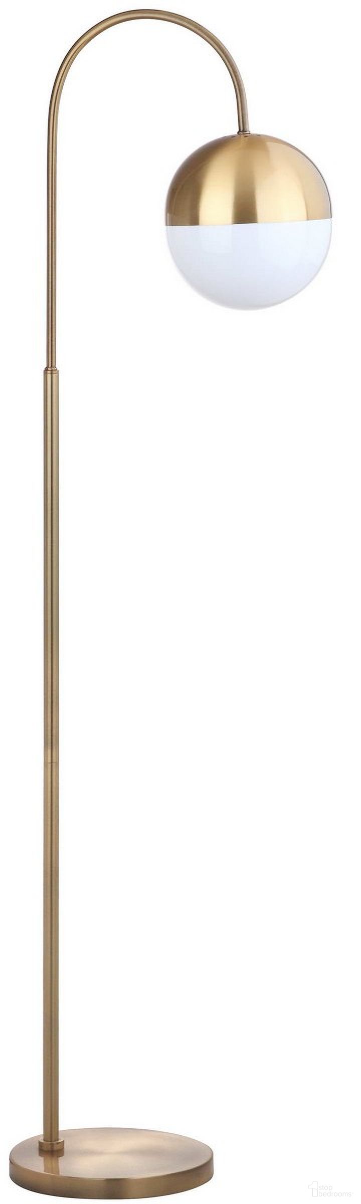 The appearance of Jonas Brass Gold 55.5 Inch H Floor Lamp designed by Safavieh in the modern / contemporary interior design. This gold piece of furniture  was selected by 1StopBedrooms from Safavieh FLL Collection to add a touch of cosiness and style into your home. Sku: FLL4018A. Material: Brass.