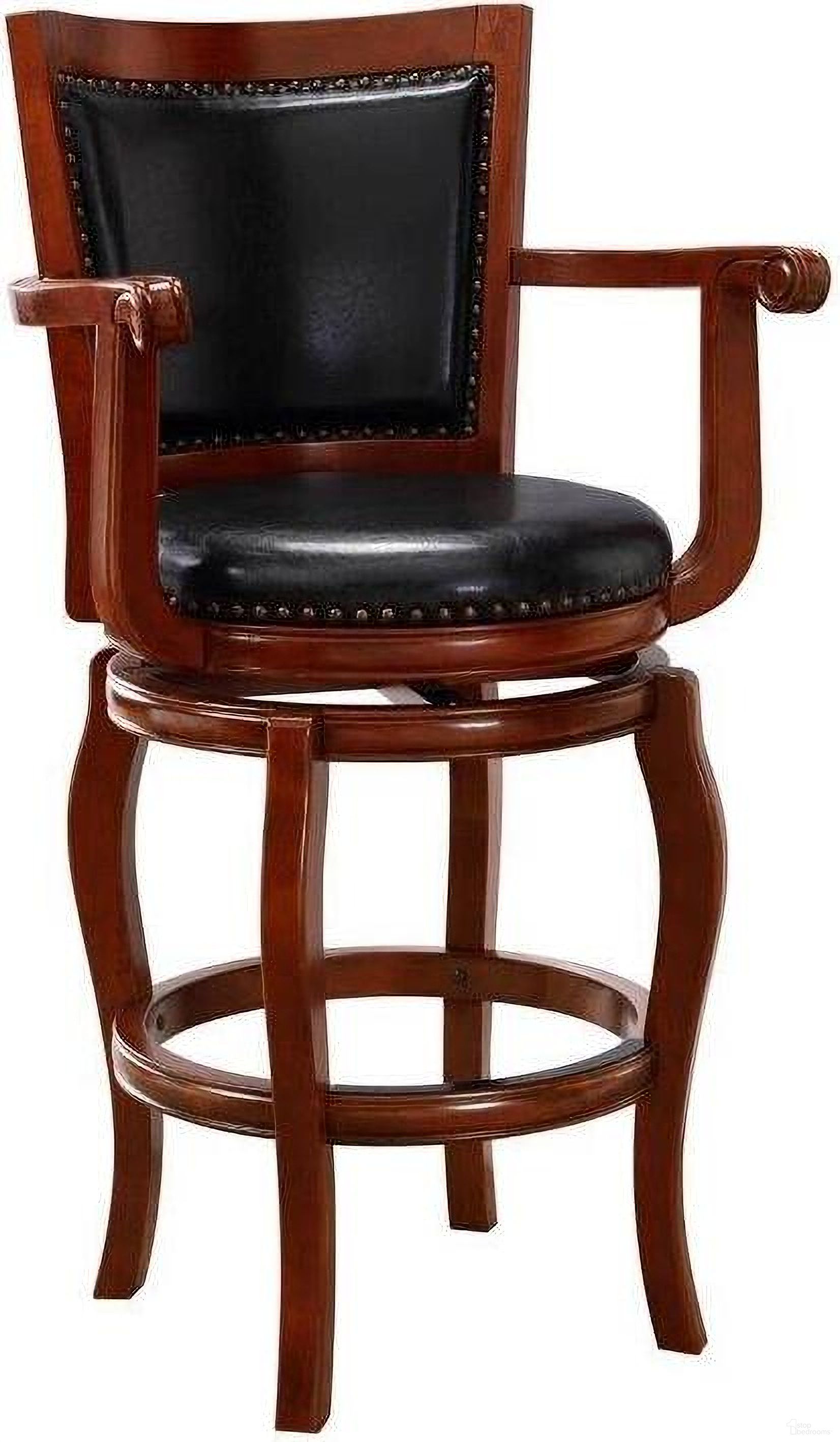 The appearance of Jones 29 Inch Swivel Bar Stool In Black And Cherry designed by Boraam Industries in the transitional interior design. This cherry piece of furniture was selected by 1StopBedrooms from Jones Collection to add a touch of cosiness and style into your home. Sku: 52129. Material: Wood.