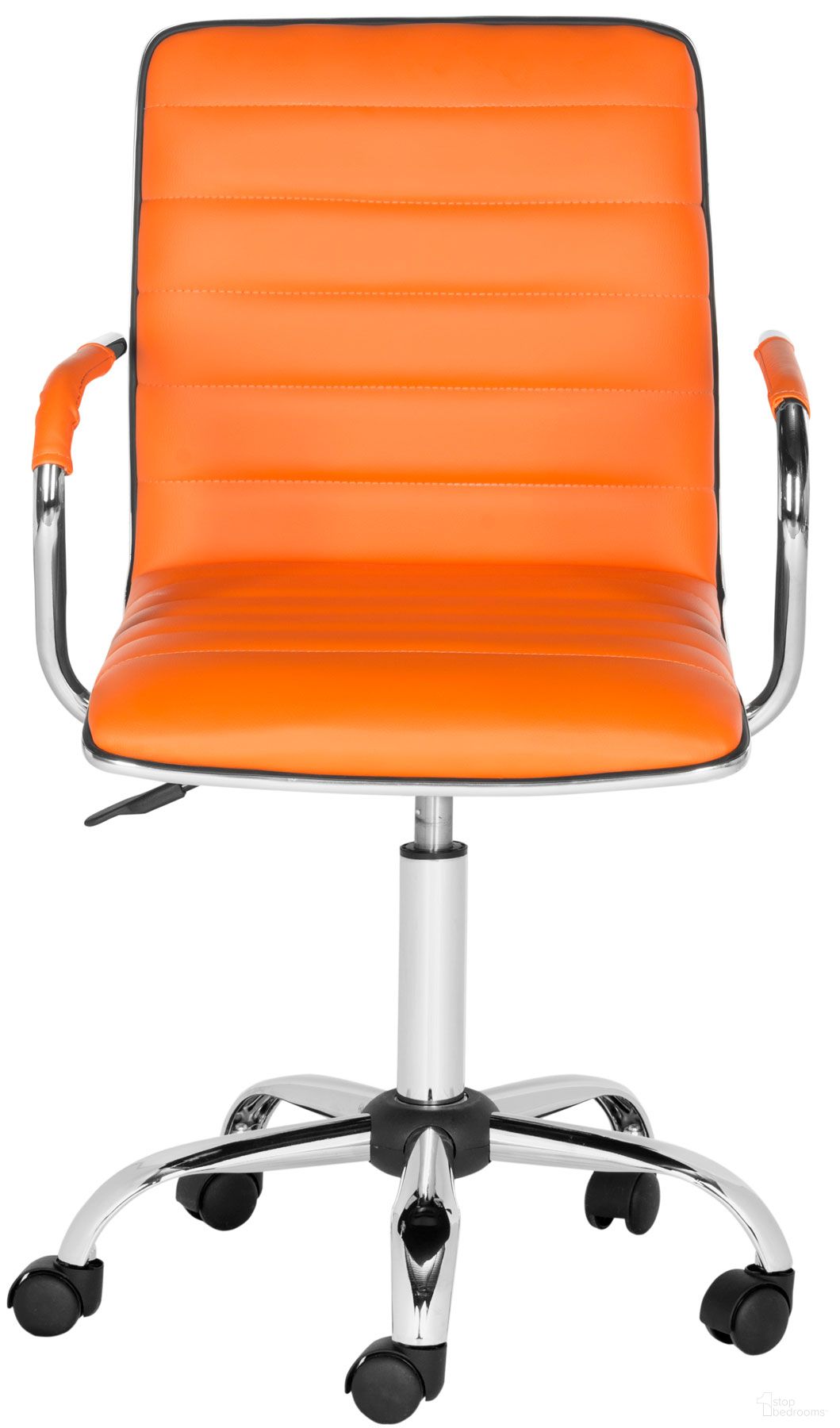 The appearance of Jonika Orange Swivel Desk Chair designed by Safavieh in the modern / contemporary interior design. This orange piece of furniture was selected by 1StopBedrooms from Elaine Collection to add a touch of cosiness and style into your home. Sku: FOX7520D. Material: Steel.