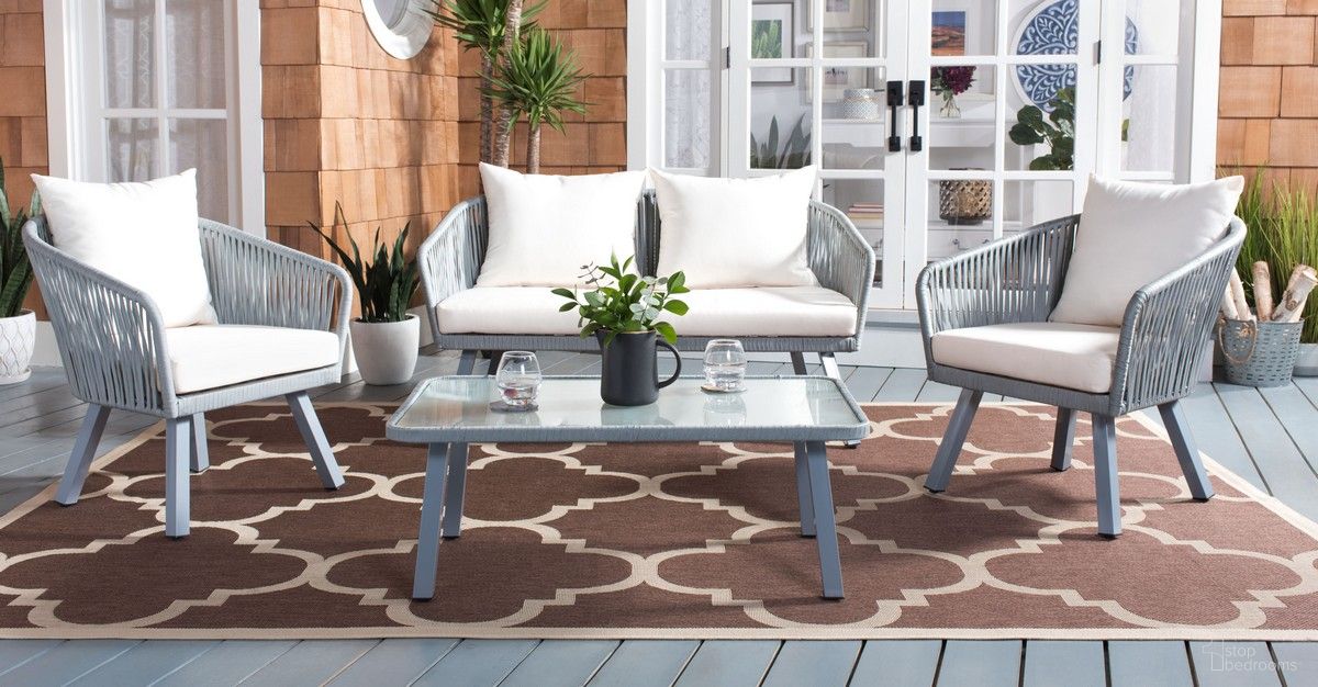 The appearance of Jorda 4Pc Rope Living Set in Grey and Beige designed by Safavieh in the modern / contemporary interior design. This grey and beige piece of furniture was selected by 1StopBedrooms from Jorda Collection to add a touch of cosiness and style into your home. Sku: PAT7518A. Material: Steel.