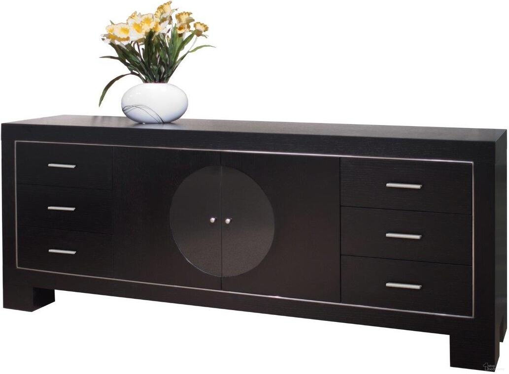 The appearance of Jordan Wenge Buffet designed by Sharelle Furnishings in the modern / contemporary interior design. This wenge piece of furniture  was selected by 1StopBedrooms from Jordan Collection to add a touch of cosiness and style into your home. Sku: JORDAN-W-BUFFET. Material: Bonded Leather.