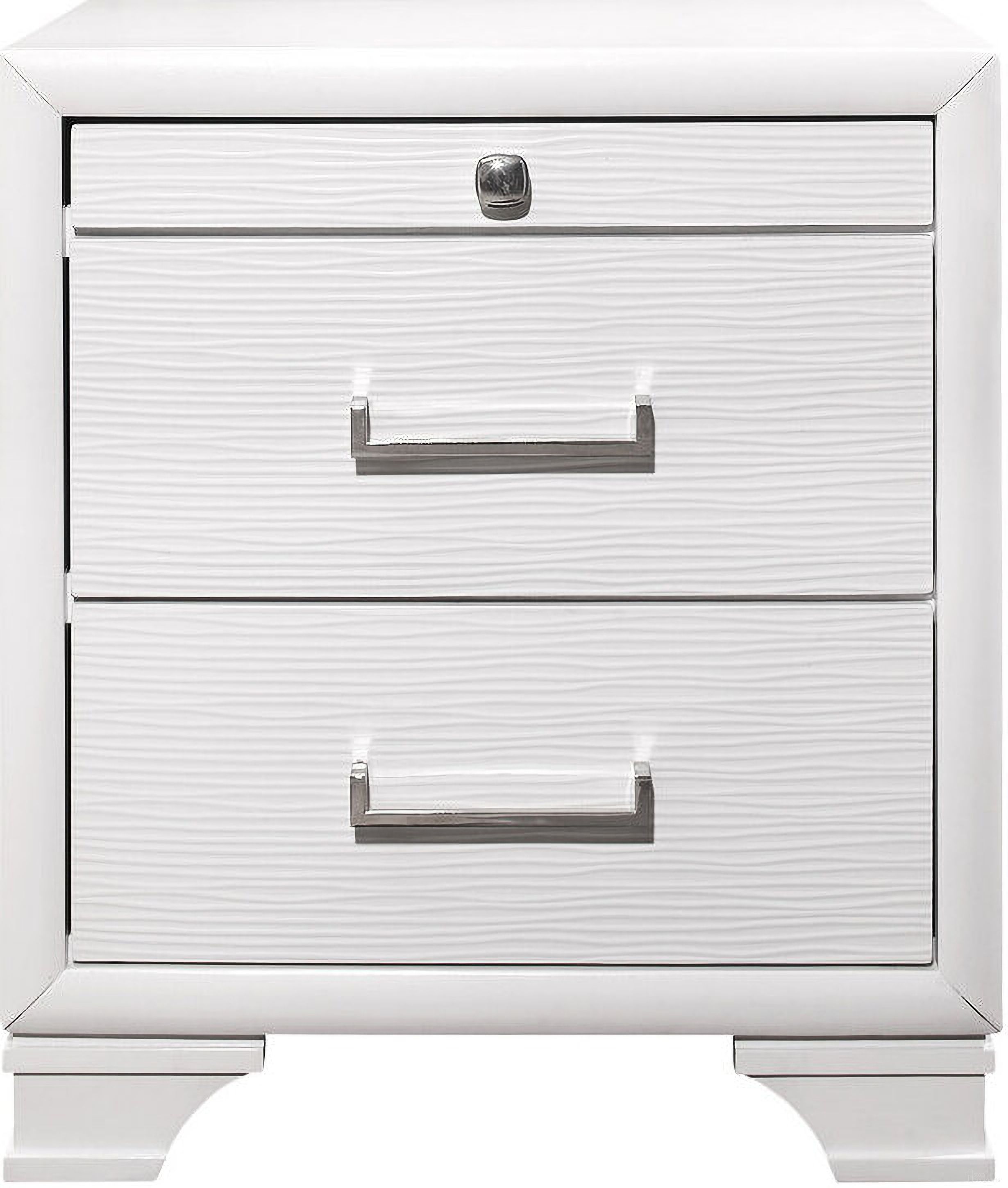 The appearance of Jordyn Nightstand In White designed by Global Furniture USA in the transitional interior design. This white piece of furniture was selected by 1StopBedrooms from Jordyn Collection to add a touch of cosiness and style into your home. Sku: JORDYN-WHITE-NS-1. Material: MDF.