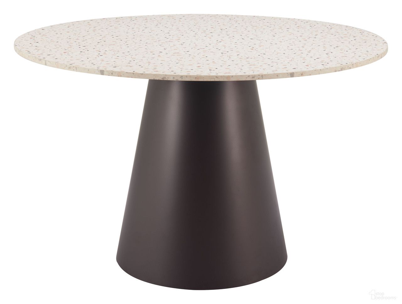 The appearance of Jorf Dining Table In Beige and Bronze designed by Zuo Modern in the modern / contemporary interior design. This beige and bronze piece of furniture  was selected by 1StopBedrooms from Jorf Collection to add a touch of cosiness and style into your home. Sku: 109928. Table Base Style: Pedestal. Table Top Shape: Round. Material: MDF. Size: 48".