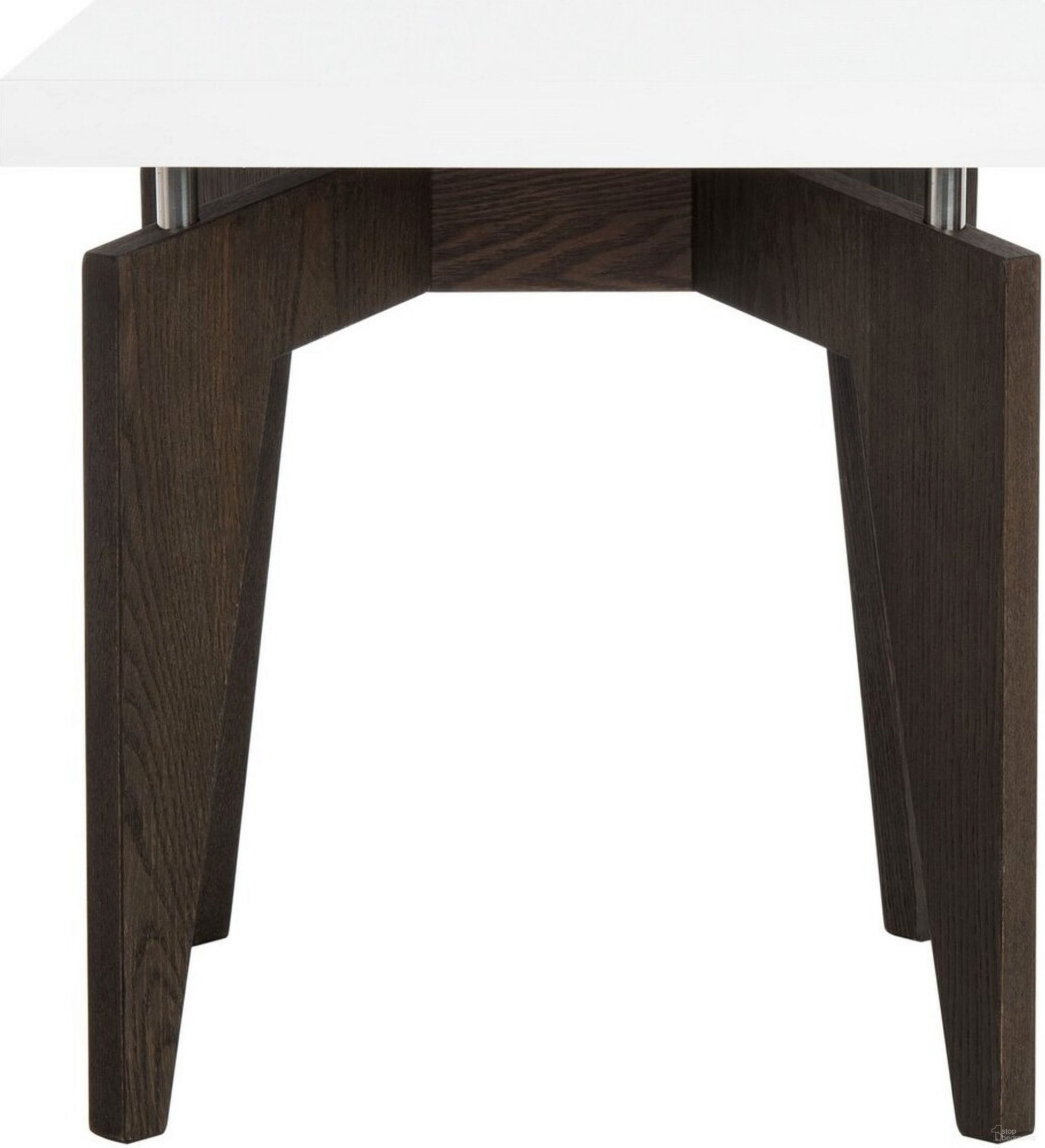 The appearance of Josef White and Dark Brown Retro Lacquer Floating Top End Table designed by Safavieh in the modern / contemporary interior design. This white and brown piece of furniture  was selected by 1StopBedrooms from Josef Collection to add a touch of cosiness and style into your home. Sku: FOX4224A. Material: Stainless Steel.