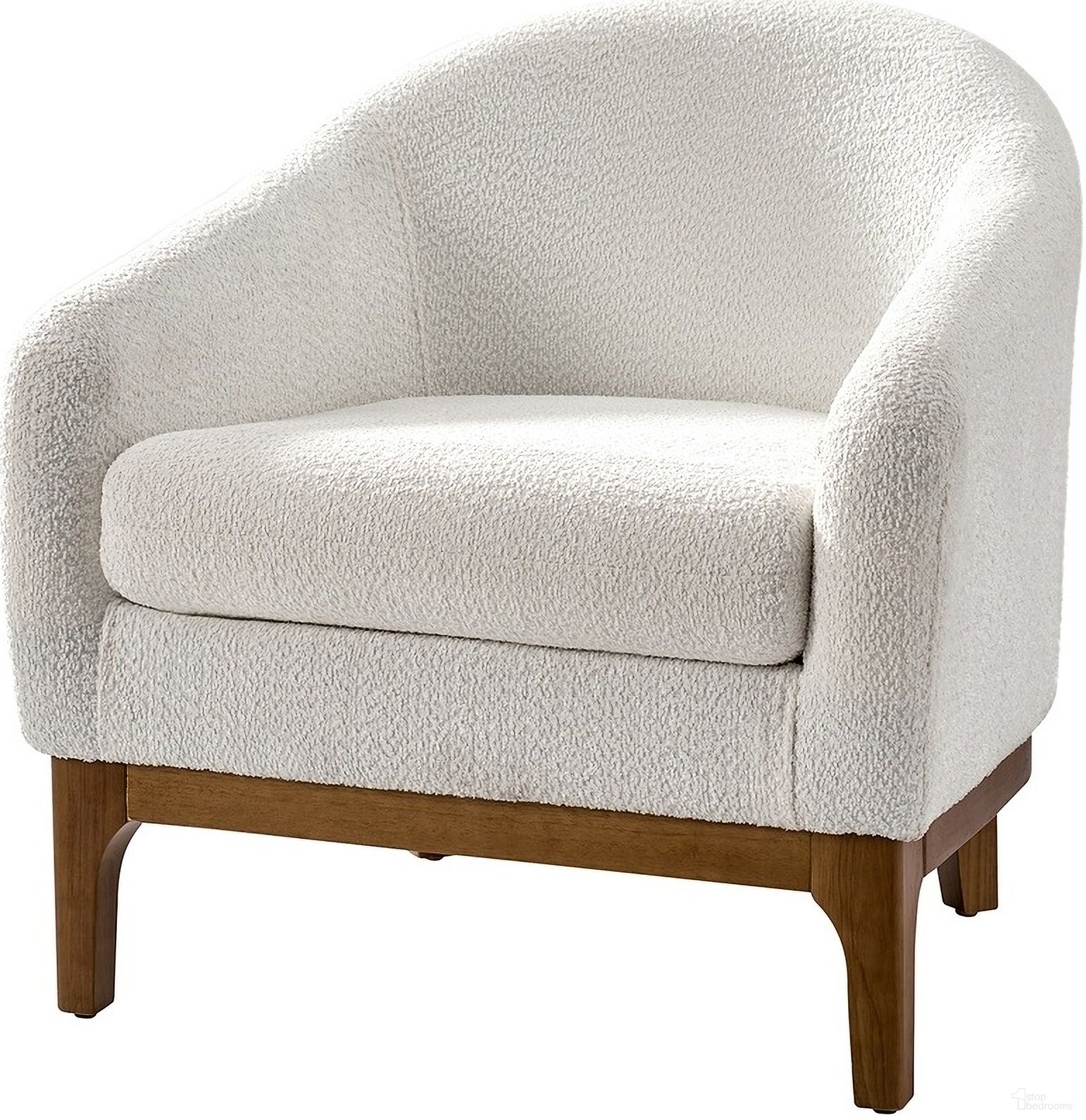 The appearance of Joseph Boucle Armchair Chair In Ivory designed by Karat Home in the modern / contemporary interior design. This ivory piece of furniture  was selected by 1StopBedrooms from Joseph Collection to add a touch of cosiness and style into your home. Sku: CHWH0992-IVY. Material: Chenille.