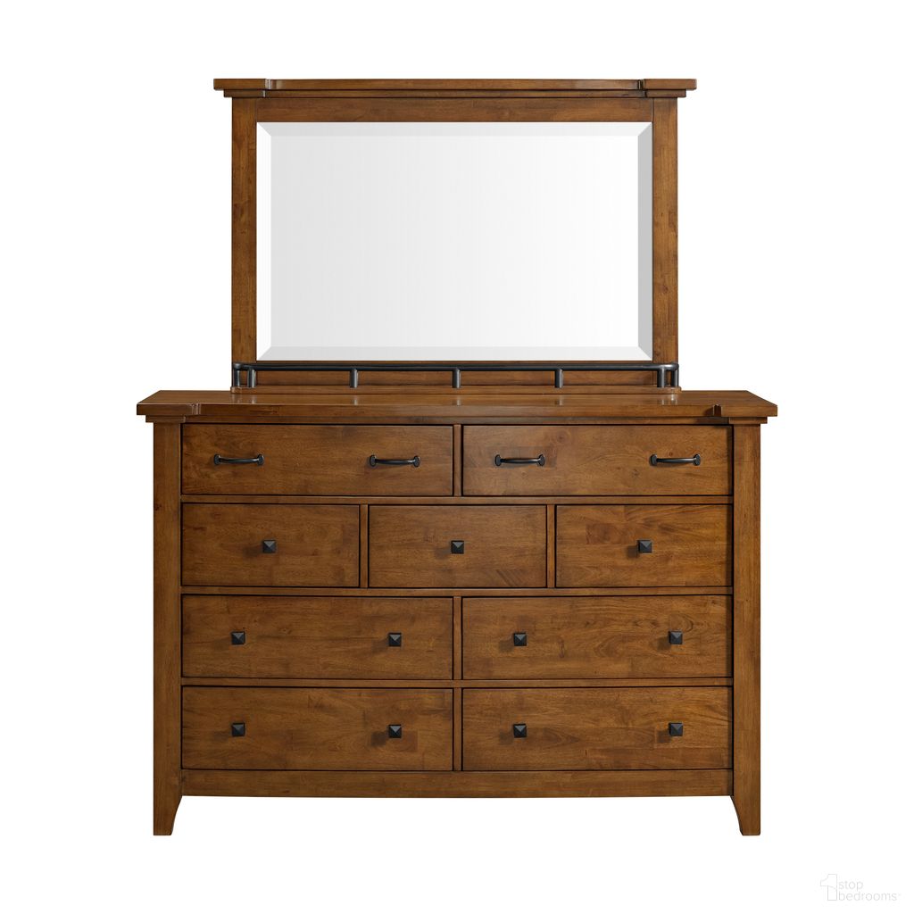 The appearance of Joseph Dresser and Mirror Set In Chestnut designed by Picket House in the traditional interior design. This chestnut piece of furniture was selected by 1StopBedrooms from Joseph Collection to add a touch of cosiness and style into your home. Sku: B-15580-5-DR;B-15580-5-MR. Material: Rubberwood.