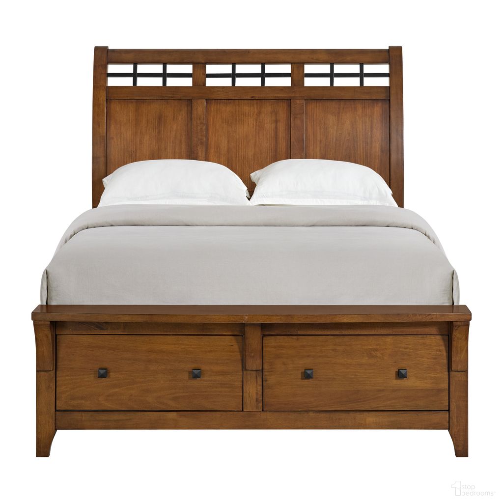 The appearance of Joseph Queen Sleigh Storage Bed In Chestnut designed by Picket House in the traditional interior design. This chestnut piece of furniture was selected by 1StopBedrooms from Joseph Collection to add a touch of cosiness and style into your home. Sku: B-15580-5-QH;B-15580-5-QSF;B-15580-5-QKR. Bed Type: Storage Bed. Bed Size: Queen. Material: Rubberwood.