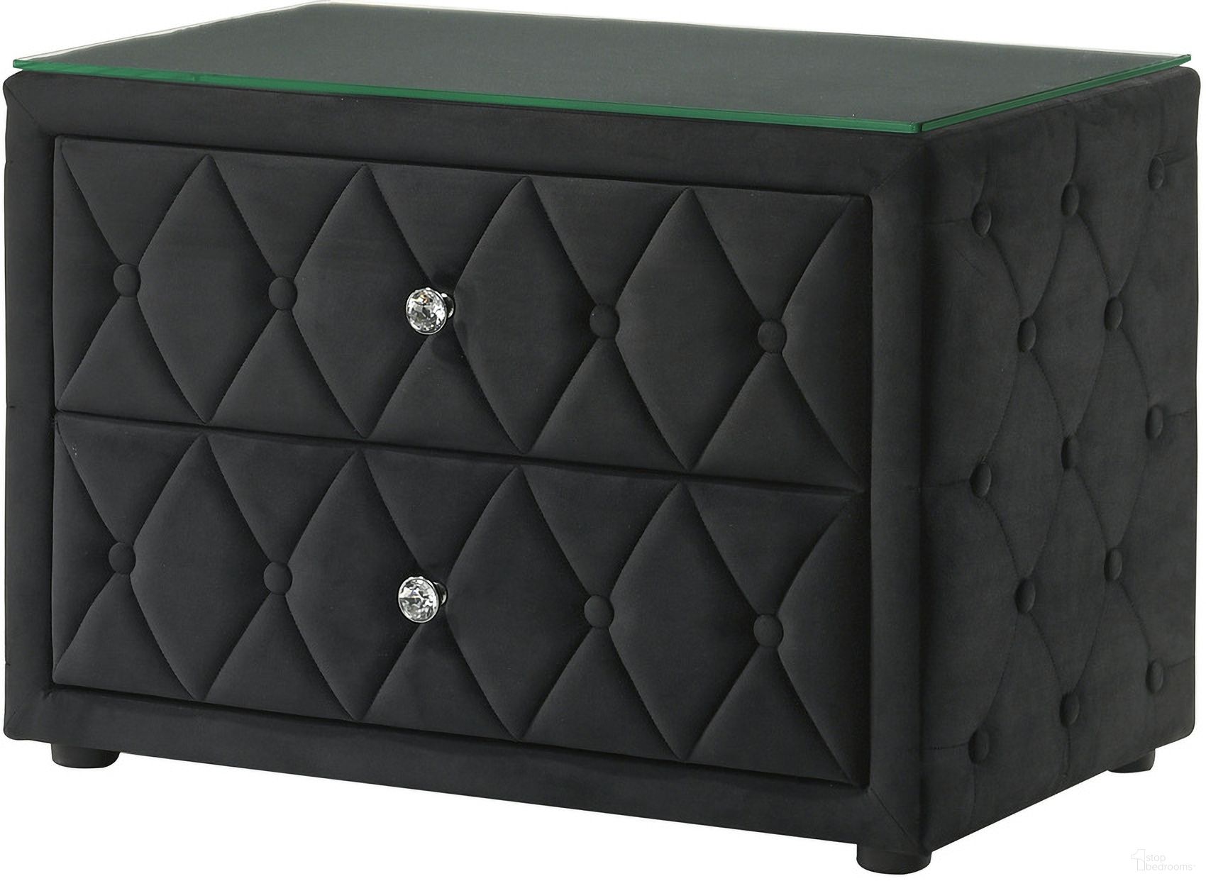The appearance of Josephine Night Stand In Black designed by Crown Mark in the glam interior design. This black piece of furniture was selected by 1StopBedrooms from Josephine Collection to add a touch of cosiness and style into your home. Sku: 5213BK-2. Material: MDF.