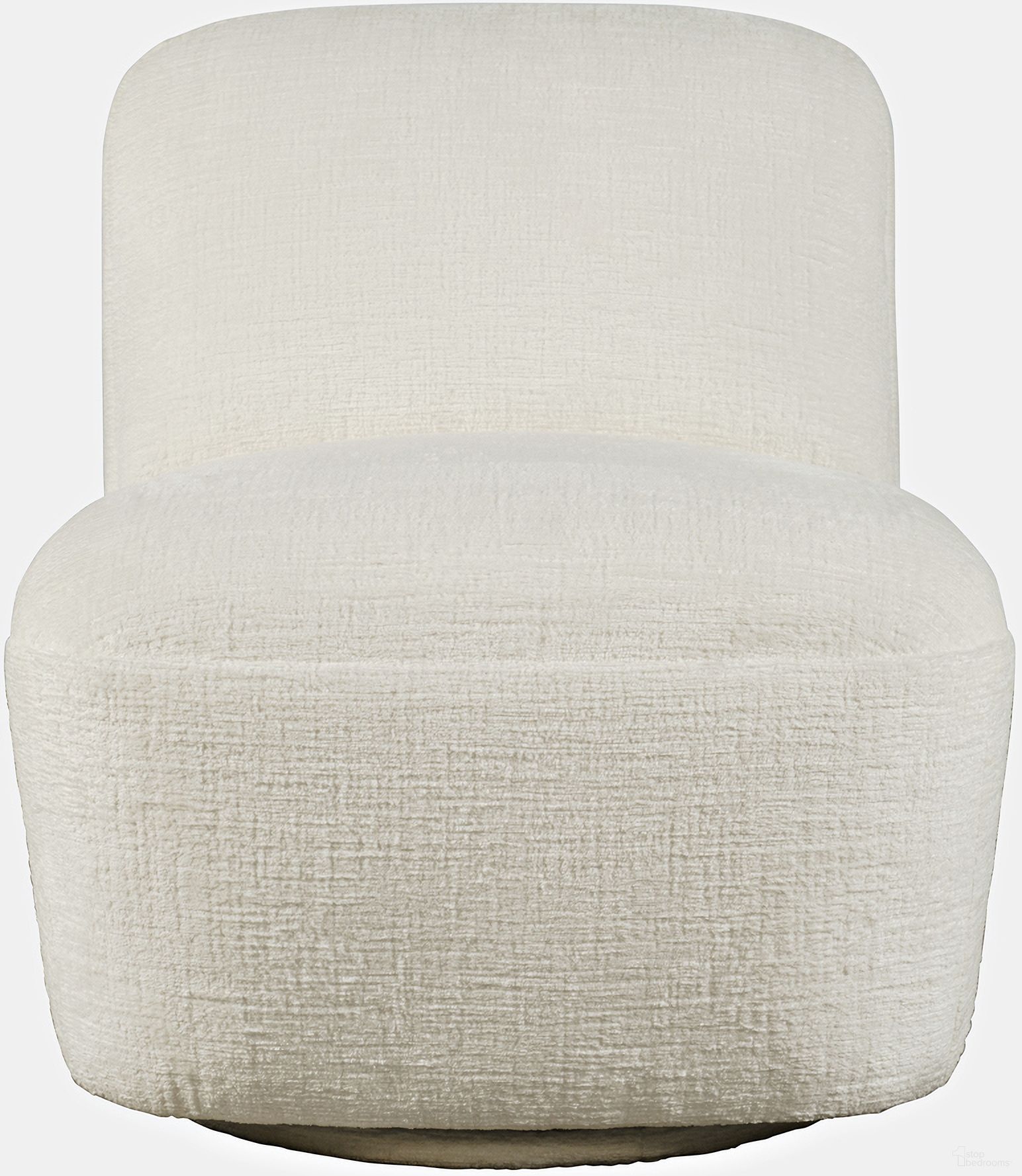 Josie Upholstered Swivel Accent Chair In Snow