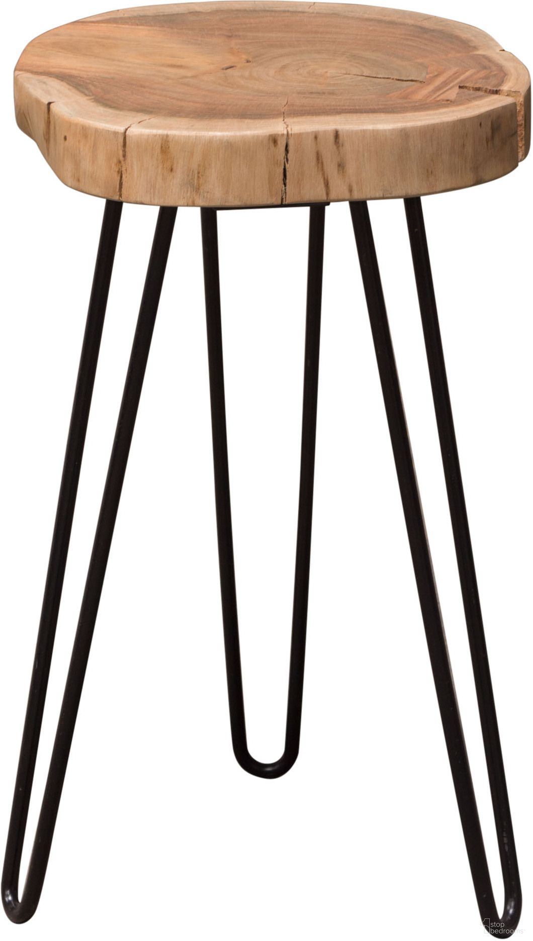 The appearance of Joss Natural Acacia One of a Kind Live Edge Accent Table with Black Hairpin Legs designed by Diamond Sofa in the modern / contemporary interior design. This natural piece of furniture was selected by 1StopBedrooms from Joss Collection to add a touch of cosiness and style into your home. Sku: JOSSETNA. Material: Wood.