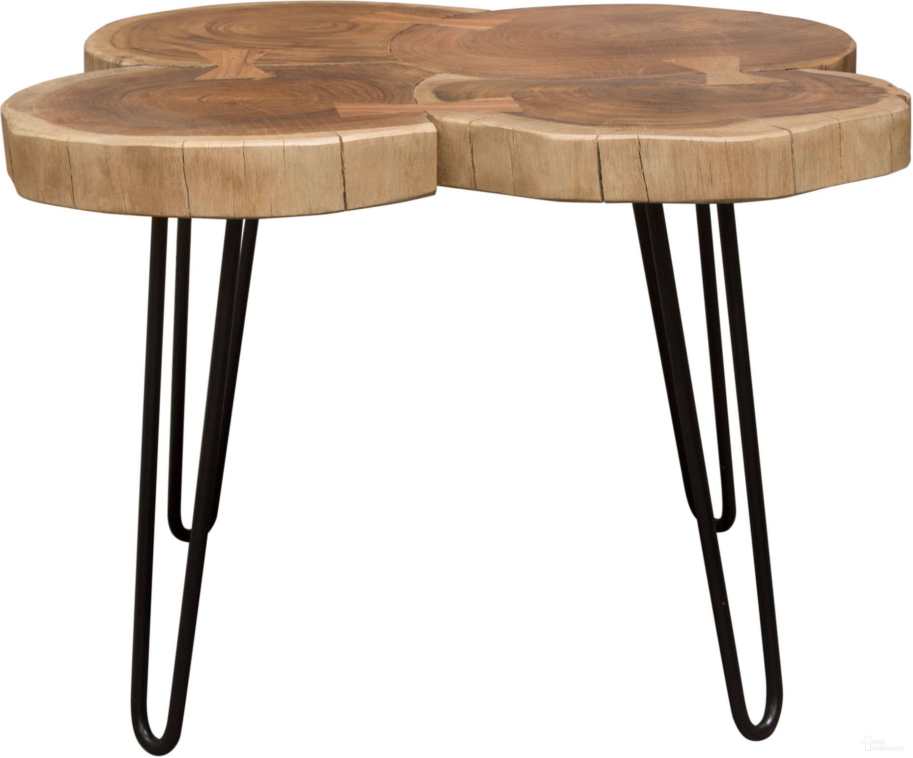 The appearance of Joss Natural Acacia One of a Kind Live Edge Square Cocktail Table with Black Hairpin Legs designed by Diamond Sofa in the modern / contemporary interior design. This natural piece of furniture was selected by 1StopBedrooms from Joss Collection to add a touch of cosiness and style into your home. Sku: JOSSSCTNA. Material: Wood.