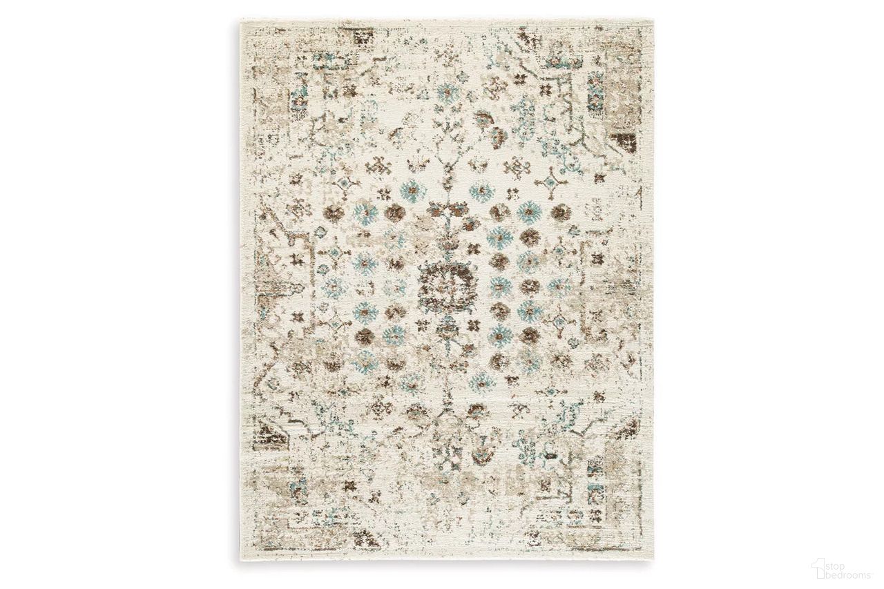 The appearance of Jossler 8' x 10' Rug In Ivory/Brown/Teal designed by Signature Design by Ashley in the traditional interior design. This ivory/brown/teal piece of furniture was selected by 1StopBedrooms from Jossler Collection to add a touch of cosiness and style into your home. Sku: R407071. Material: Fabric.