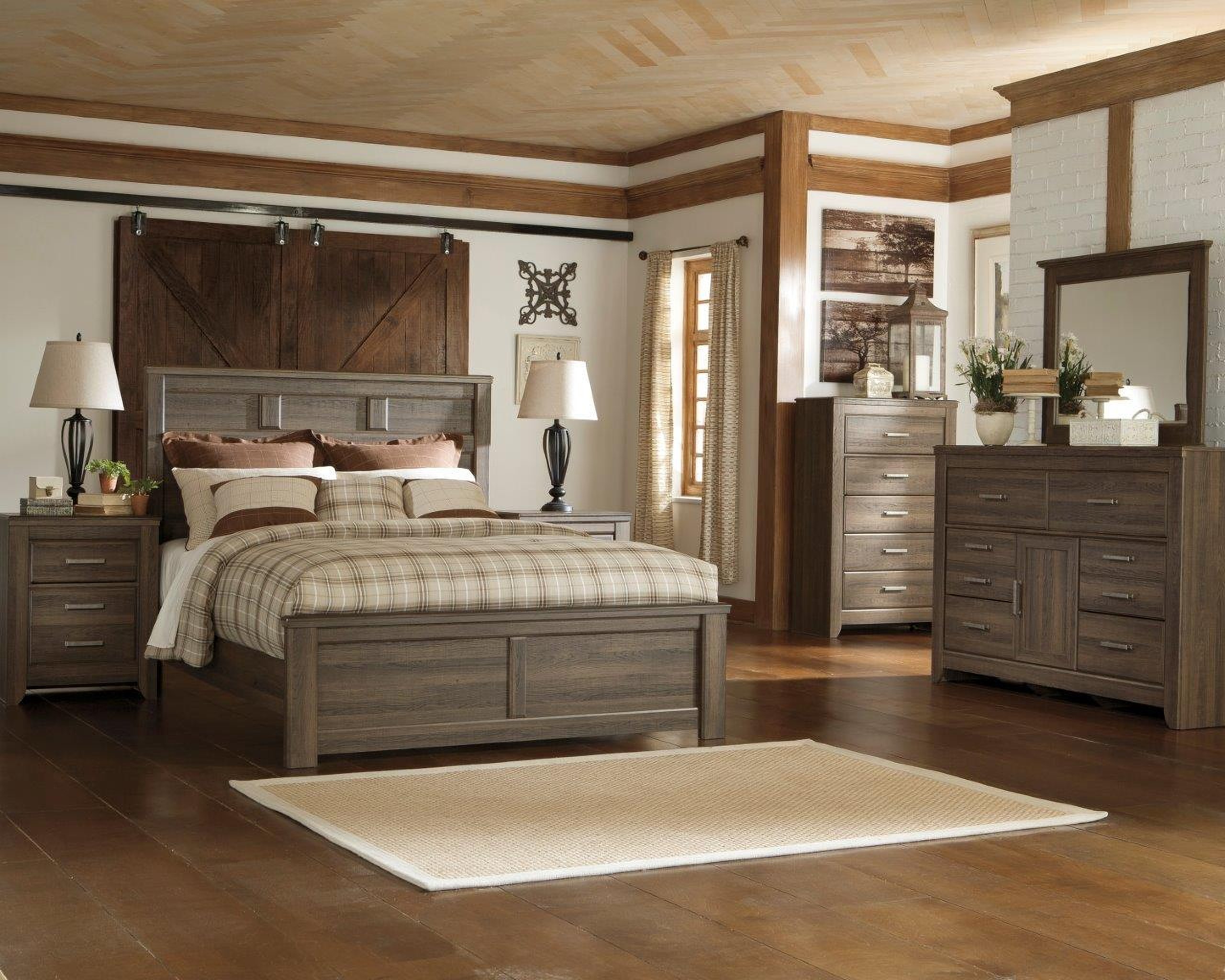 Foremost Dark Brown Panel Bed Bedroom Set