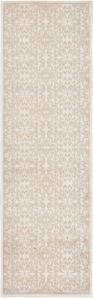 Jubilant 2'3" x 7'3" Farmhouse Indoor Rug In Ivory Beige