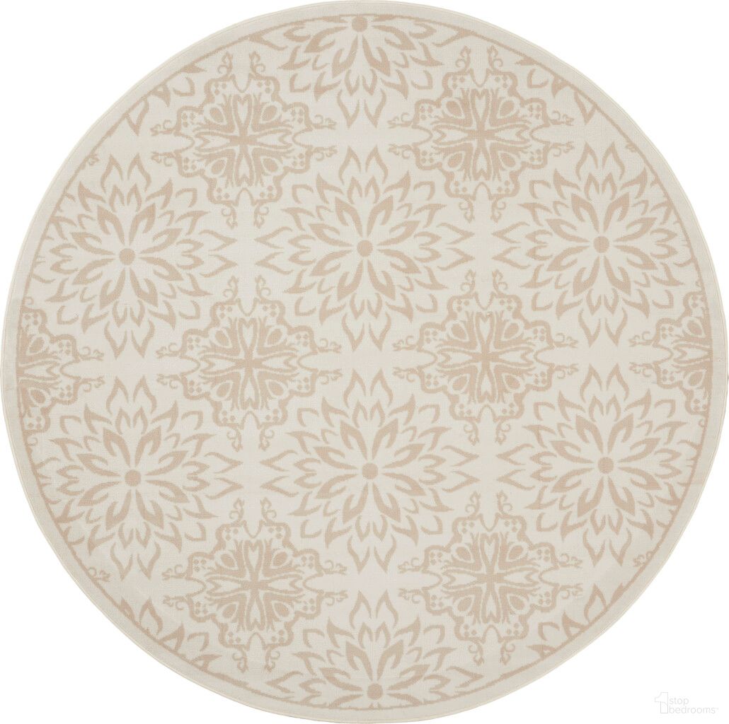 The appearance of Jubilant 5'3" x 5'3" Round Indoor Rug In Ivory Beige designed by Nourison in the country / farmhouse interior design. This ivory beige piece of furniture was selected by 1StopBedrooms from Jubilant Collection to add a touch of cosiness and style into your home. Sku: 99446975492. Material: Polypropylene.