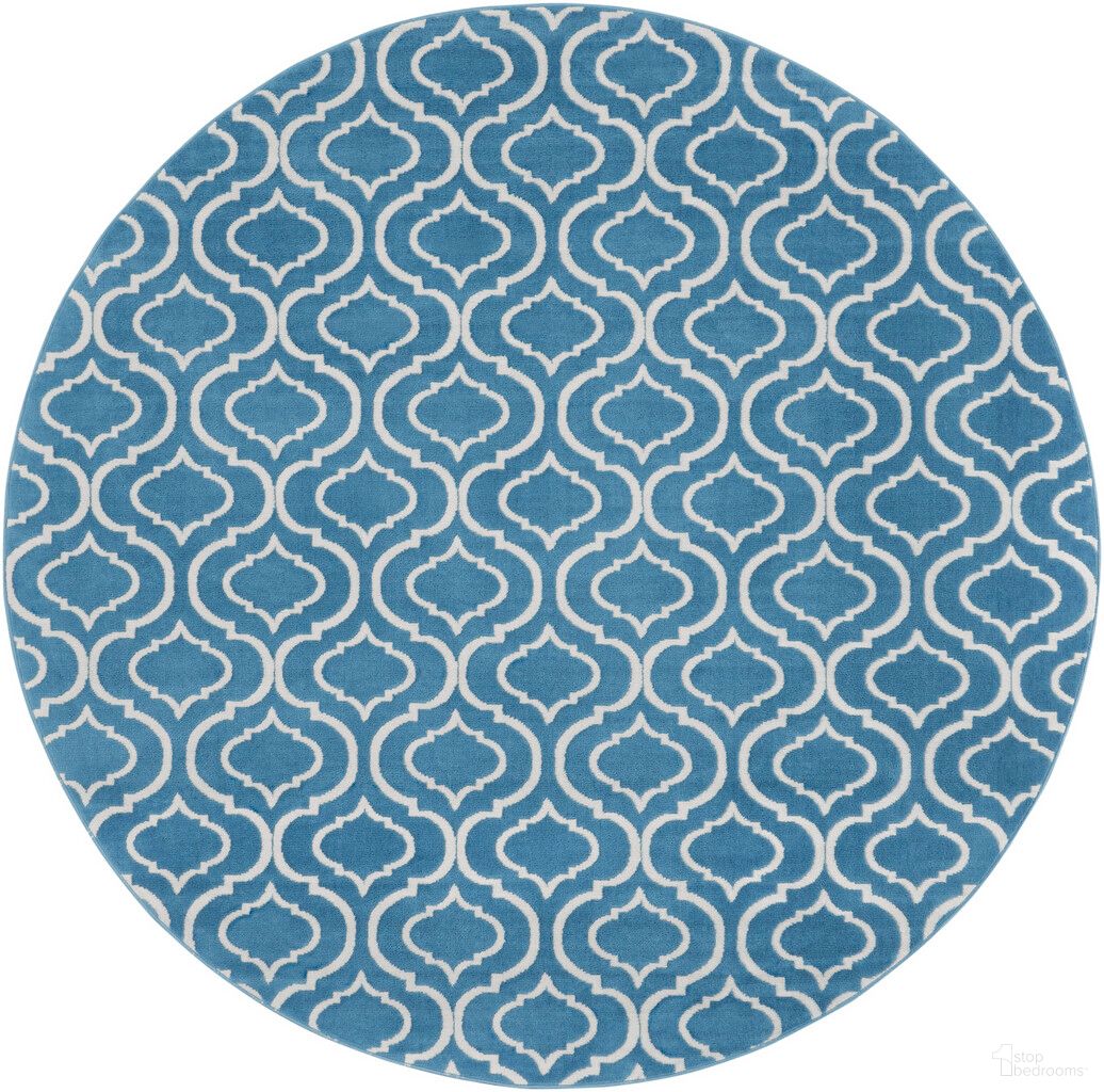 Jubilant 8' x 8' Round Indoor Rug In Blue