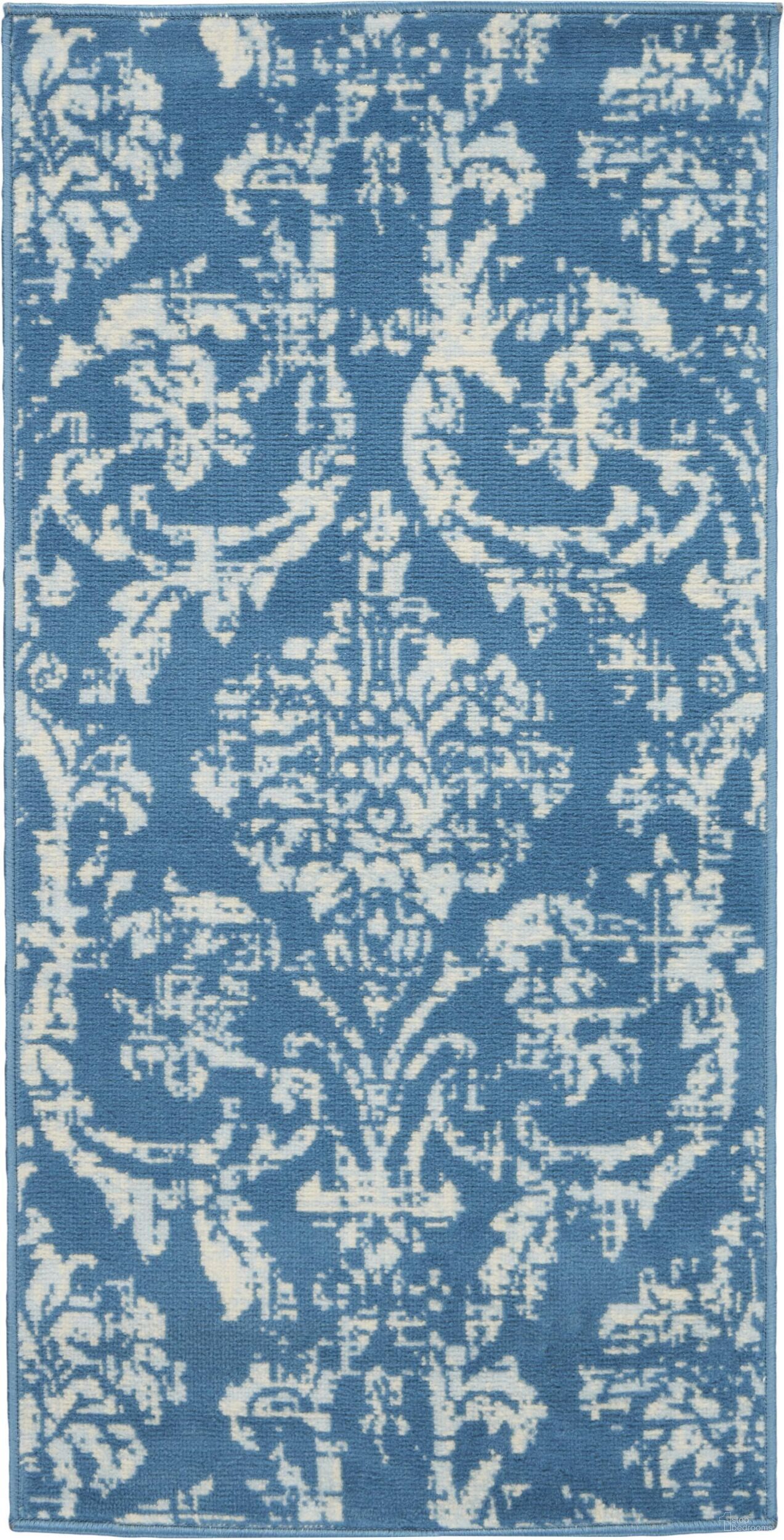 The appearance of Jubilant Blue 2' x 4' Vintage Area Rug designed by Nourison in the rustic / southwestern interior design. This blue piece of furniture was selected by 1StopBedrooms from Jubilant Collection to add a touch of cosiness and style into your home. Sku: 99446478658. Material: Polypropylene.