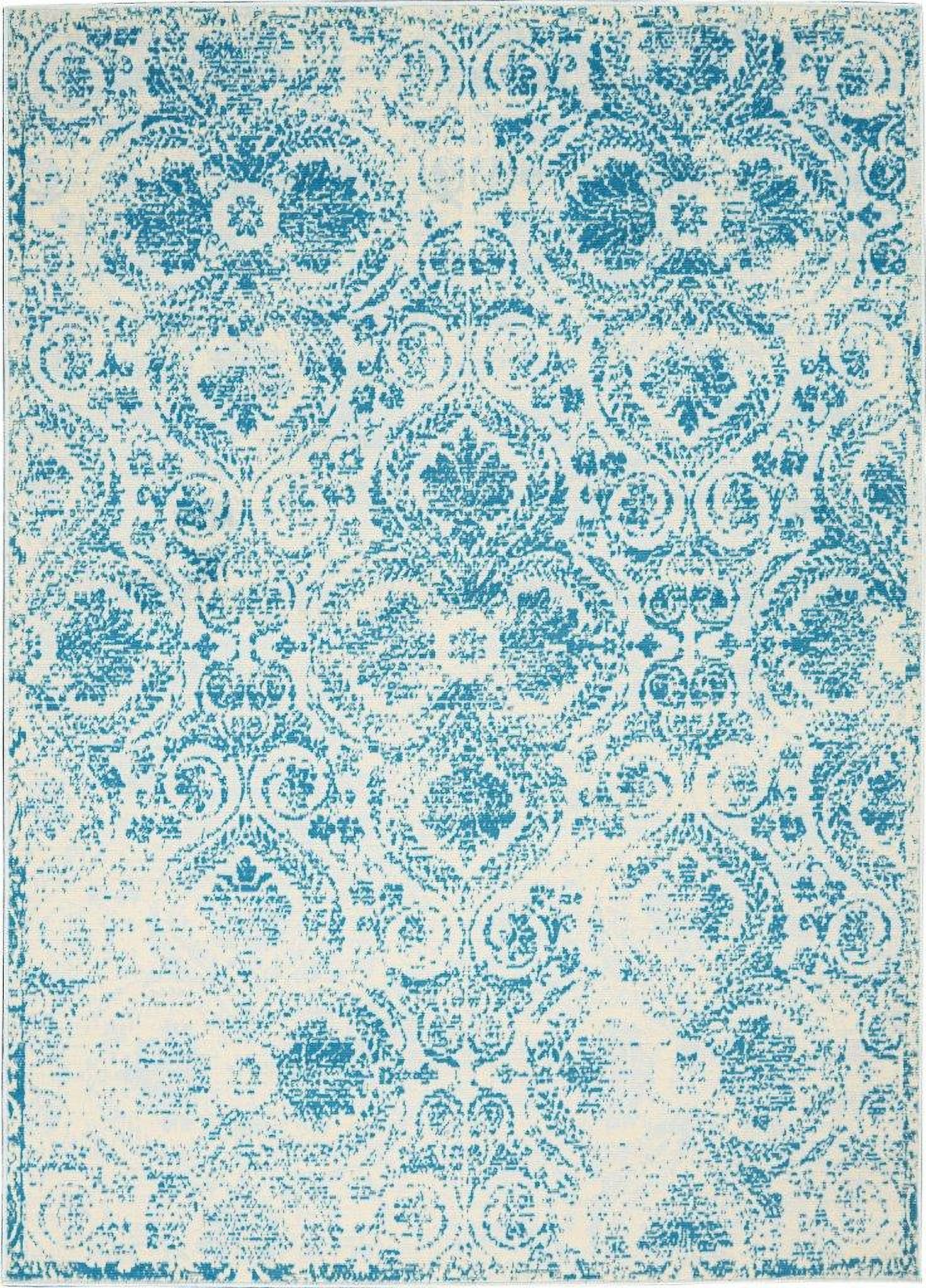 The appearance of Jubilant Blue 4' x 6' Area Rug designed by Nourison in the transitional interior design. This blue piece of furniture  was selected by 1StopBedrooms from Jubilant Collection to add a touch of cosiness and style into your home. Sku: 99446478061. Material: Polypropylene.