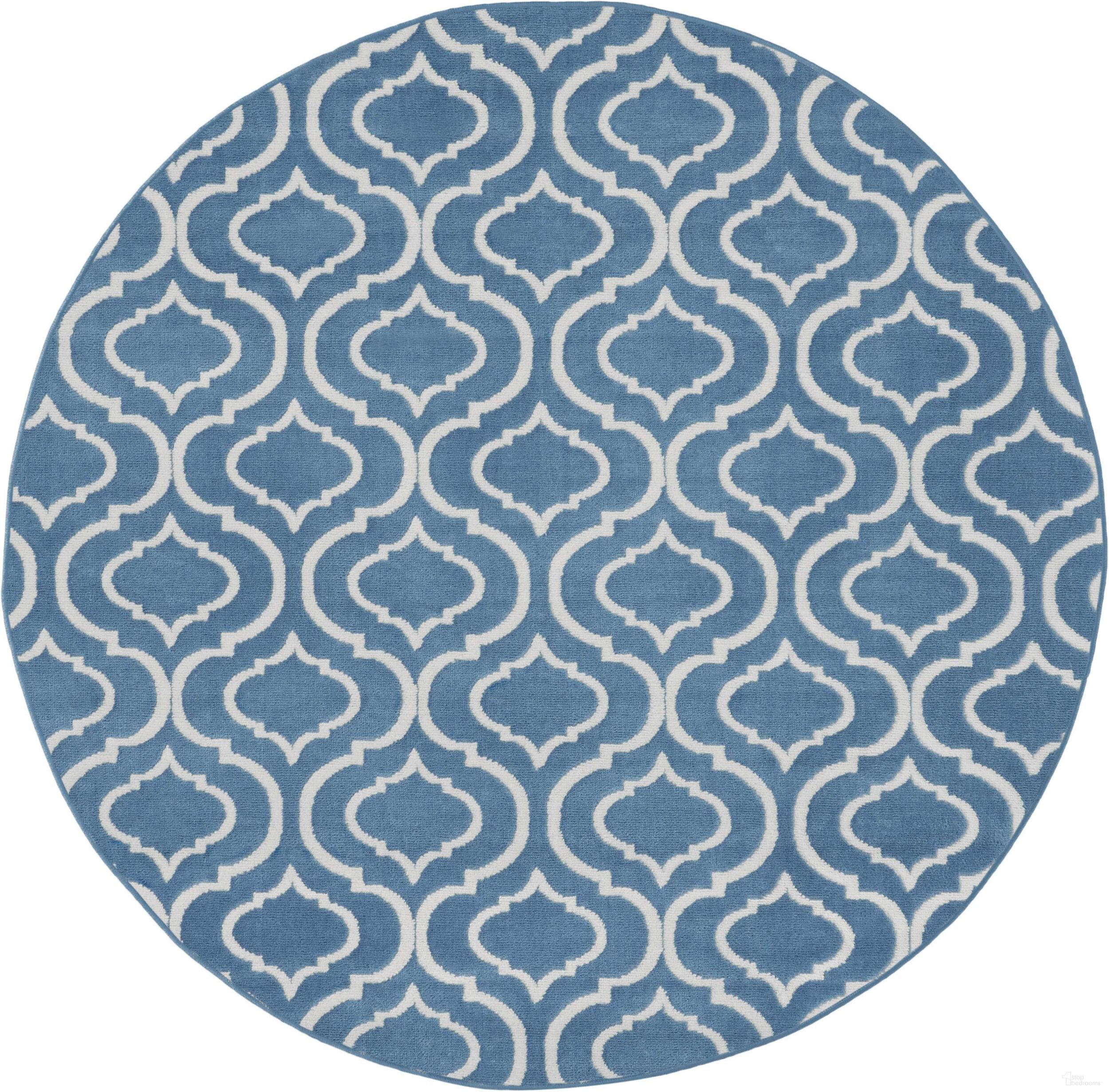 The appearance of Jubilant Blue 5'3" x 5'3" Round Contemporary Area Rug designed by Nourison in the modern / contemporary interior design. This blue piece of furniture was selected by 1StopBedrooms from Jubilant Collection to add a touch of cosiness and style into your home. Sku: 99446479662. Material: Polypropylene.