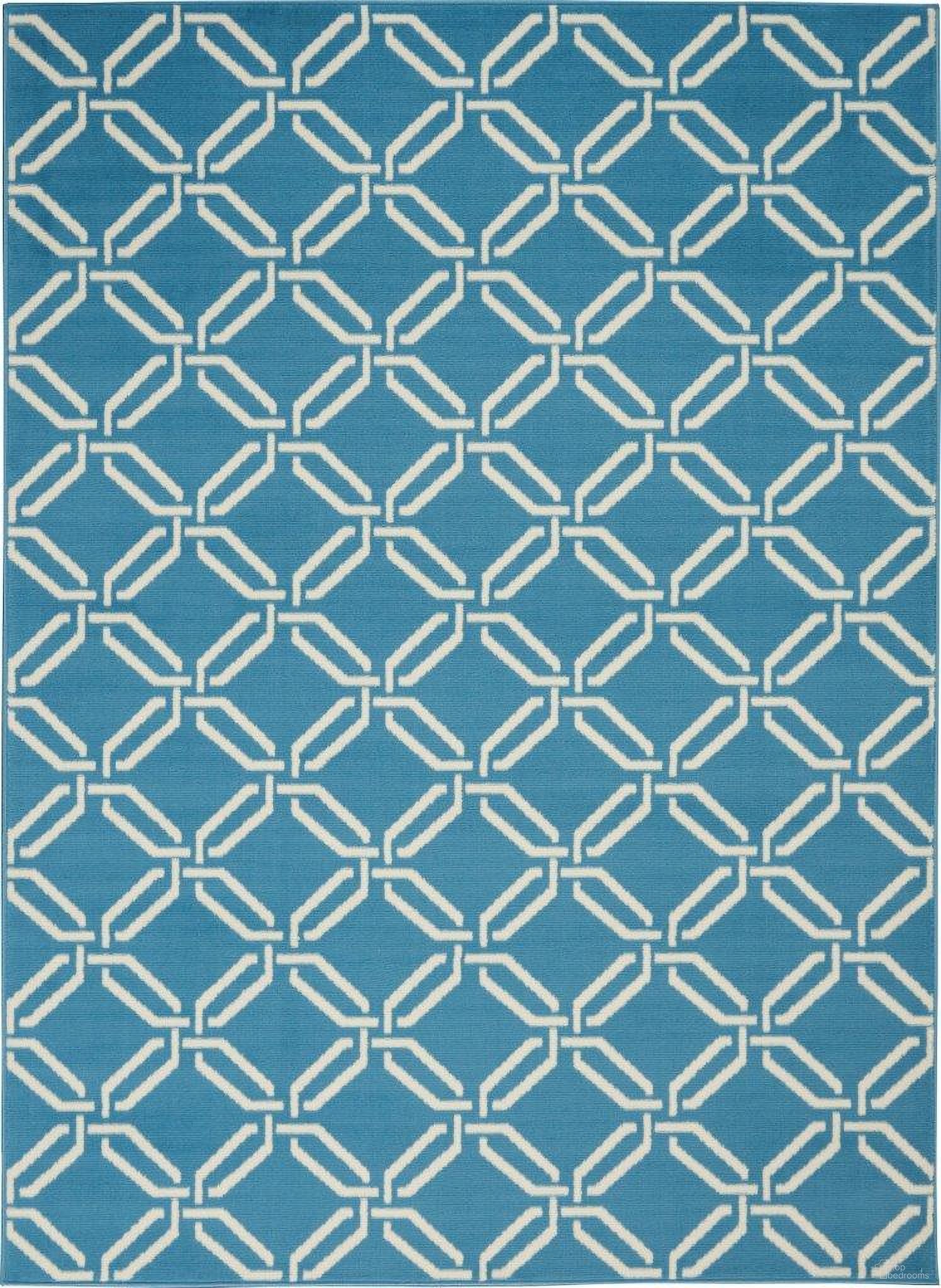 The appearance of Jubilant Blue 5'3" x 7'3" Area Rug designed by Nourison in the transitional interior design. This blue piece of furniture  was selected by 1StopBedrooms from Jubilant Collection to add a touch of cosiness and style into your home. Sku: 99446479341. Material: Polypropylene.
