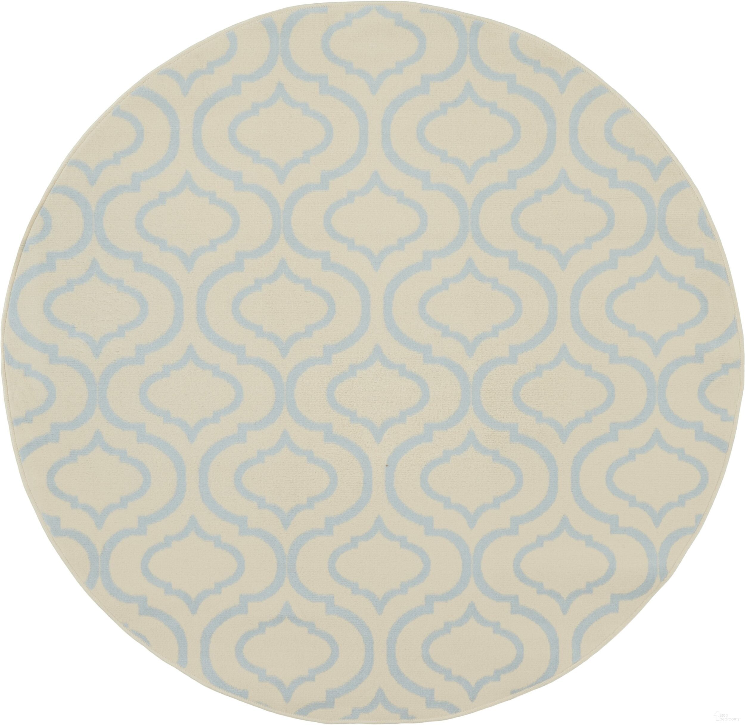 The appearance of Jubilant Ivory and Blue 5'3" x 5'3" Round Contemporary Area Rug designed by Nourison in the modern / contemporary interior design. This ivory and blue piece of furniture was selected by 1StopBedrooms from Jubilant Collection to add a touch of cosiness and style into your home. Sku: 99446479822. Material: Polypropylene.