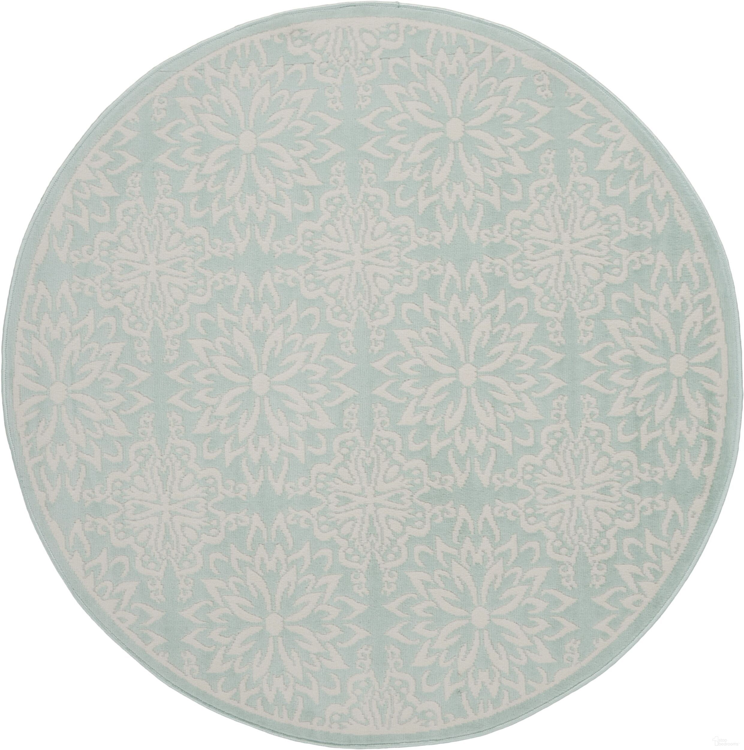 The appearance of Jubilant Ivory and Green 5'3" x 5'3" Round Area Rug designed by Nourison in the transitional interior design. This ivory and green piece of furniture was selected by 1StopBedrooms from Jubilant Collection to add a touch of cosiness and style into your home. Sku: 99446478276. Material: Polypropylene.