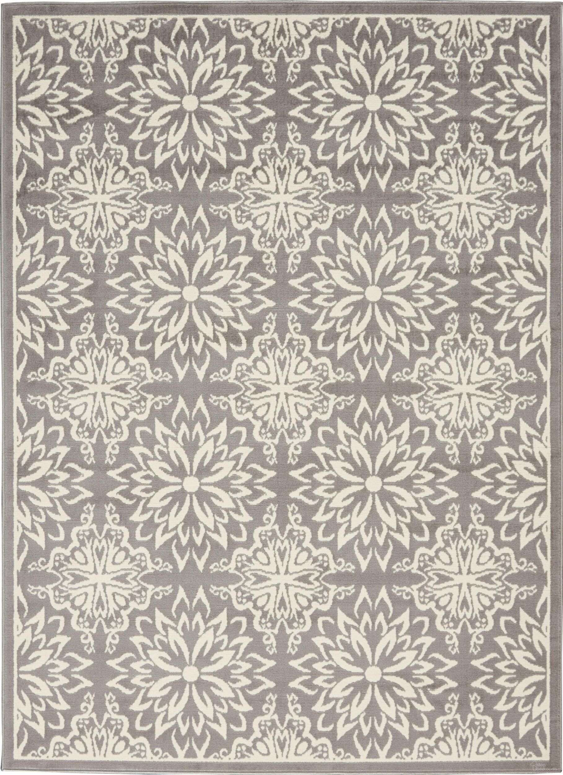 Jubilant Ivory and Grey 5'3" x 7'3" Area Rug