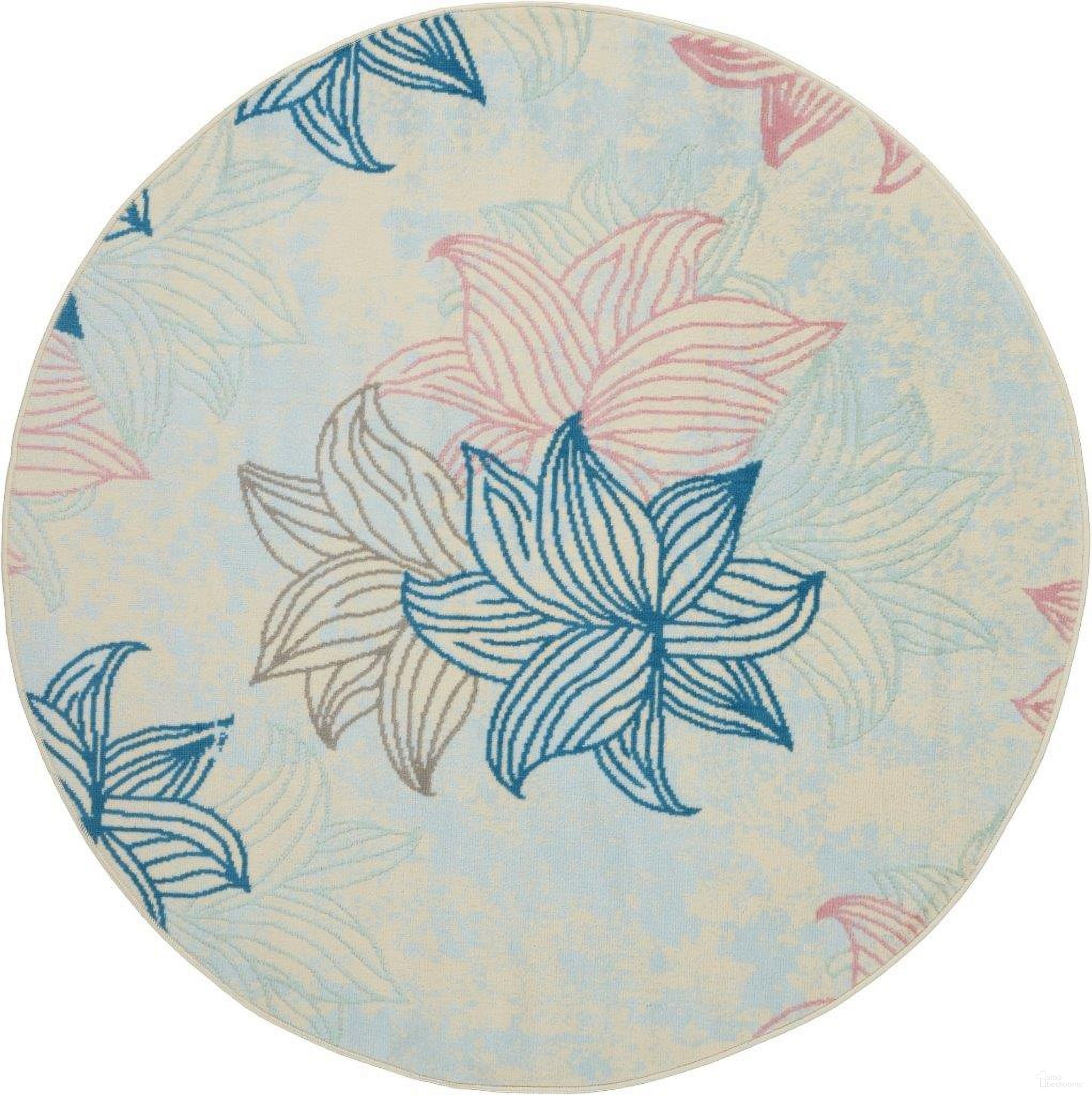 The appearance of Jubilant Ivory and Multicolor 5'3" x 5'3" Round Area Rug designed by Nourison in the modern / contemporary interior design. This ivory and multicolor piece of furniture  was selected by 1StopBedrooms from Jubilant Collection to add a touch of cosiness and style into your home. Sku: 99446478610. Material: Polypropylene.