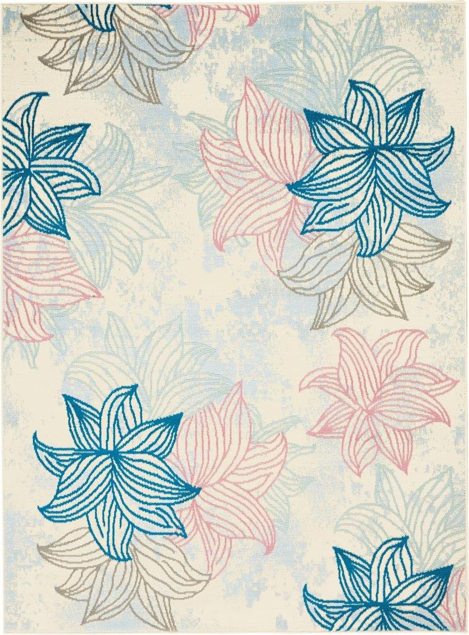 The appearance of Jubilant Ivory and Multicolor 5'3" x 7'3" Area Rug designed by Nourison in the modern / contemporary interior design. This ivory and multicolor piece of furniture  was selected by 1StopBedrooms from Jubilant Collection to add a touch of cosiness and style into your home. Sku: 99446478627. Material: Polypropylene.