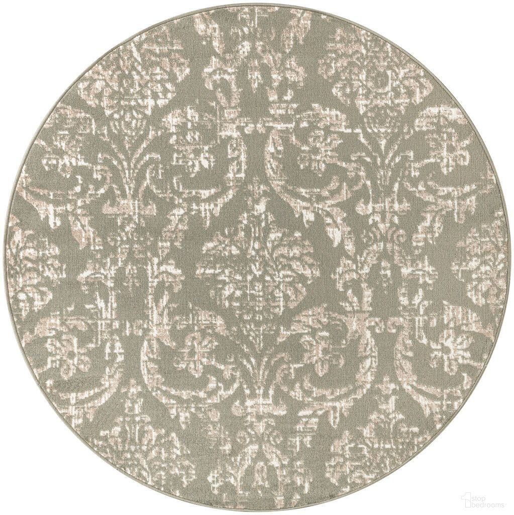 Jubilant Vintage 5'3" x 5'3" Indoor Rug In Olive
