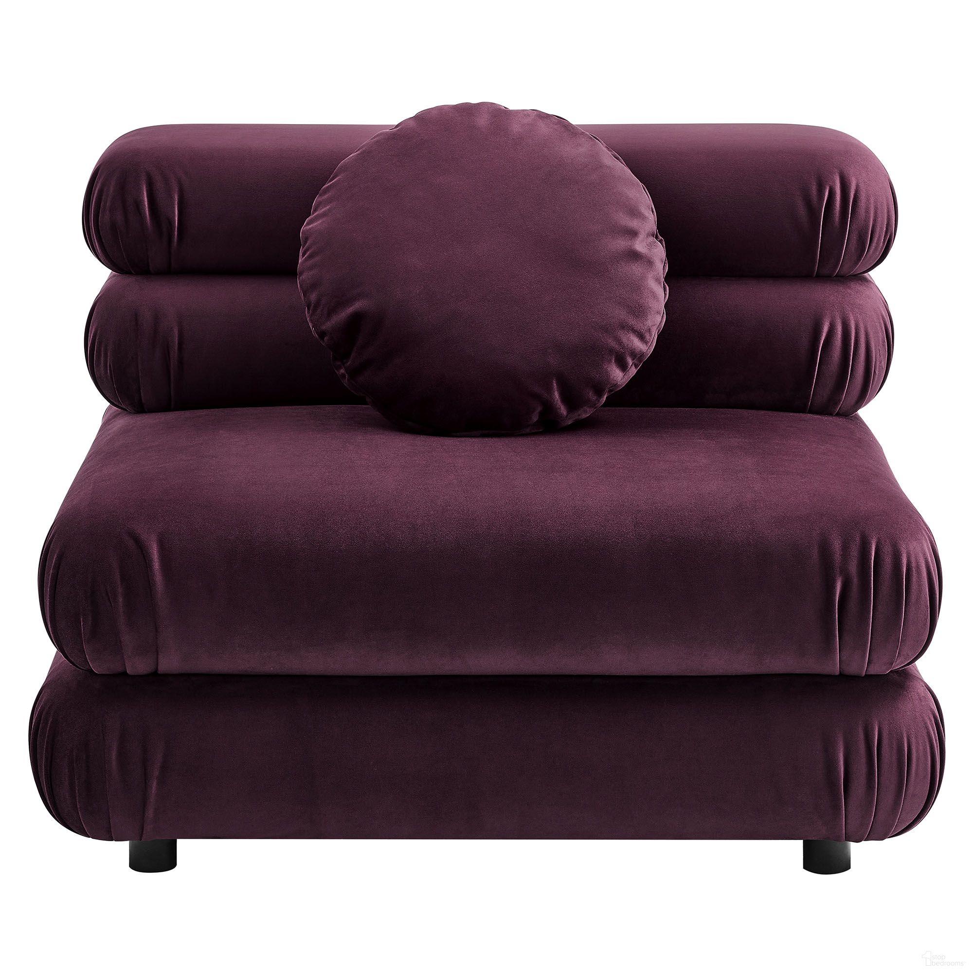 The appearance of Jubilee Modular Performance Velvet Armless Chair In Mulberry designed by Modway in the modern / contemporary interior design. This mulberry piece of furniture was selected by 1StopBedrooms from Jubilee Collection to add a touch of cosiness and style into your home. Sku: EEI-6896-MUL. Material: Velvet.