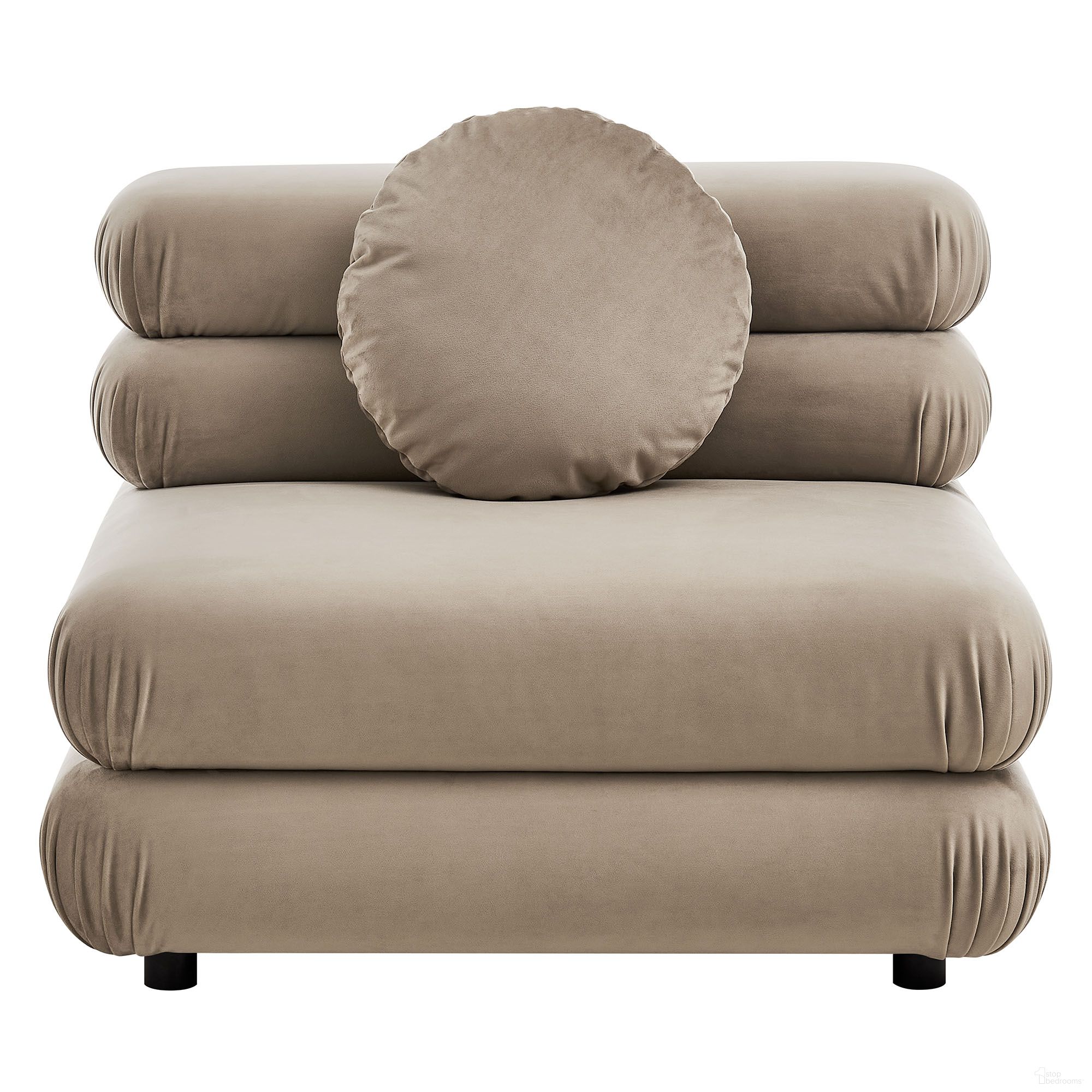 The appearance of Jubilee Modular Performance Velvet Armless Chair In Taupe designed by Modway in the modern / contemporary interior design. This taupe piece of furniture was selected by 1StopBedrooms from Jubilee Collection to add a touch of cosiness and style into your home. Sku: EEI-6896-TAU. Material: Velvet.