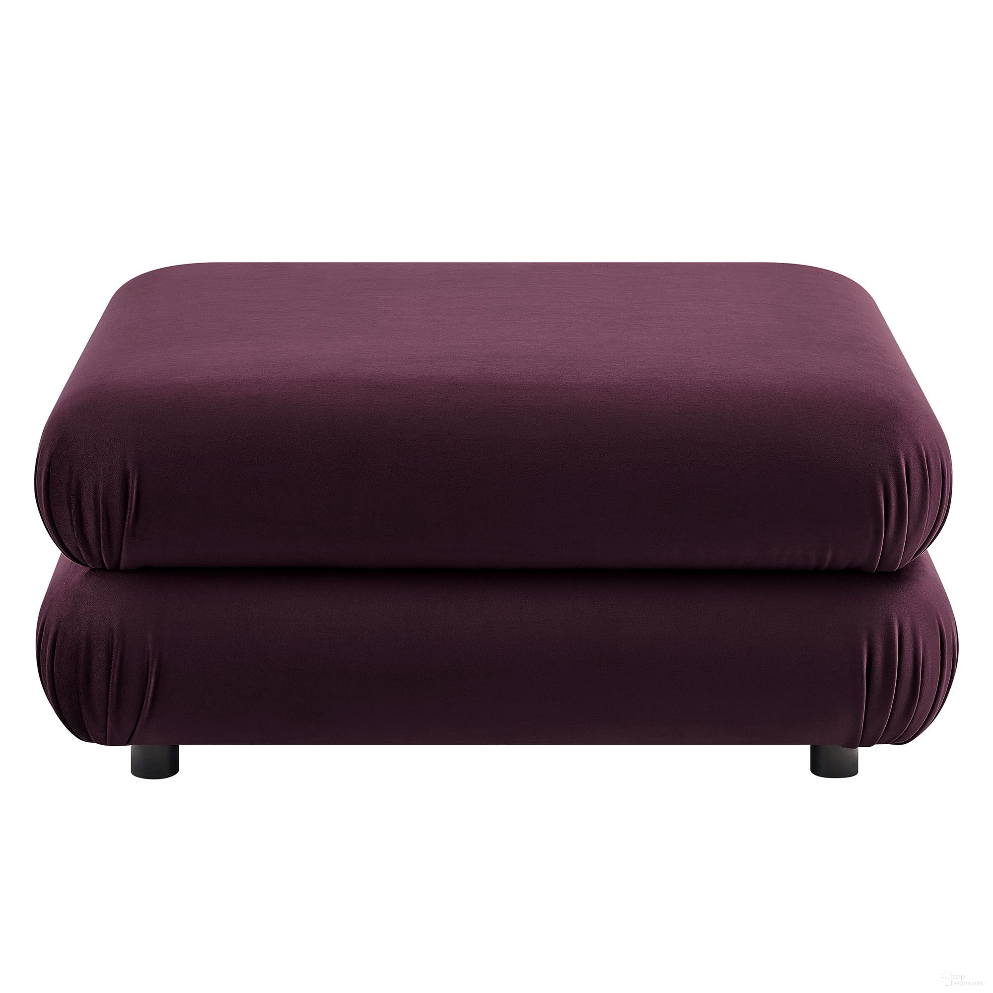 The appearance of Jubilee Modular Performance Velvet Ottoman In Mulberry designed by Modway in the modern / contemporary interior design. This mulberry piece of furniture was selected by 1StopBedrooms from Jubilee Collection to add a touch of cosiness and style into your home. Sku: EEI-6899-MUL. Material: Velvet.