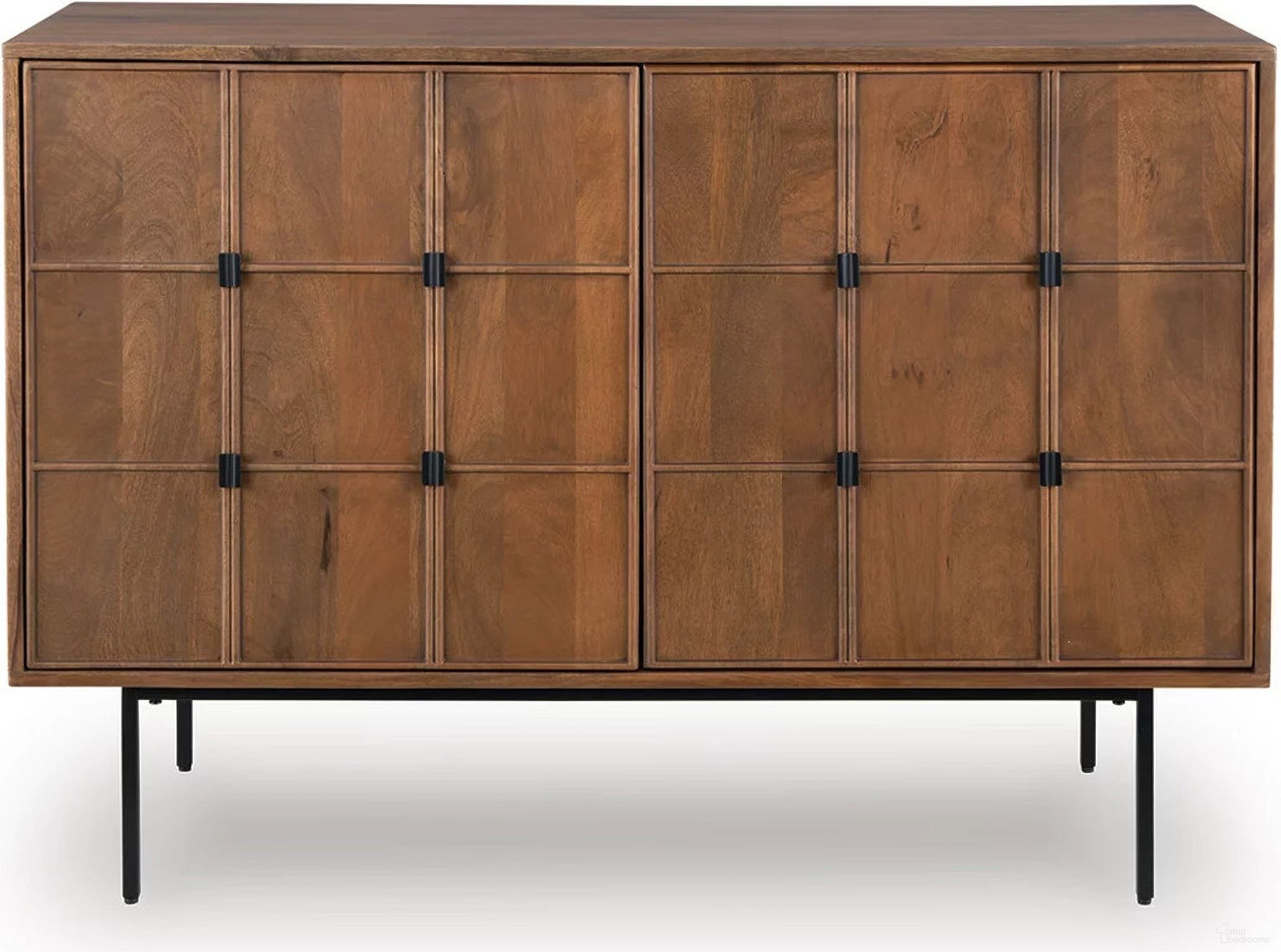 The appearance of Juddins Accent Cabinet In Brown designed by Signature Design by Ashley in the transitional interior design. This brown piece of furniture was selected by 1StopBedrooms from Juddins Collection to add a touch of cosiness and style into your home. Sku: A4000692. Material: Mango Wood.