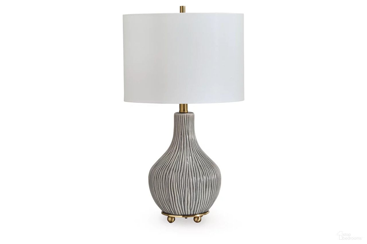 The appearance of Judlen Table Lamp In Gray and Gold designed by Signature Design by Ashley in the modern / contemporary interior design. This gray and gold piece of furniture was selected by 1StopBedrooms from Judlen Collection to add a touch of cosiness and style into your home. Sku: L100844. Material: Ceramic.